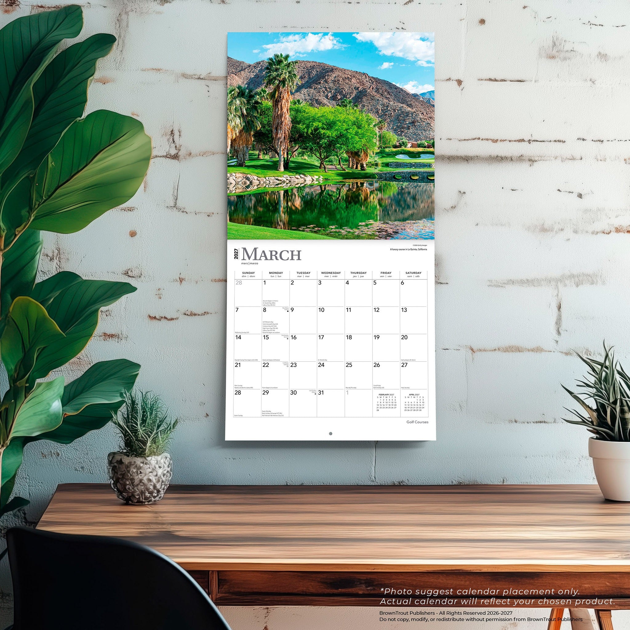 Golf Courses 2027 Wall Calendar