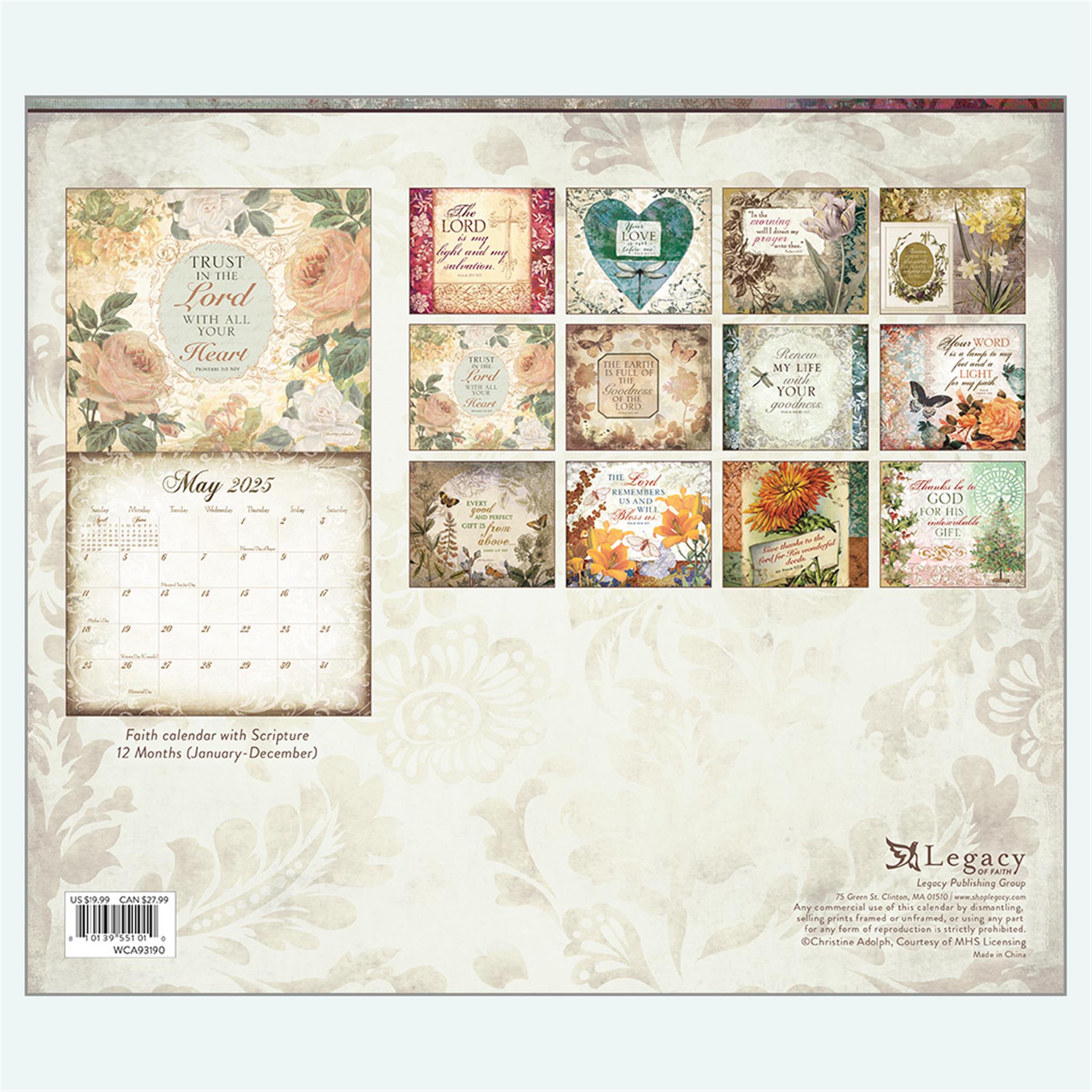 Walk By Faith Wall 2025 Calendar