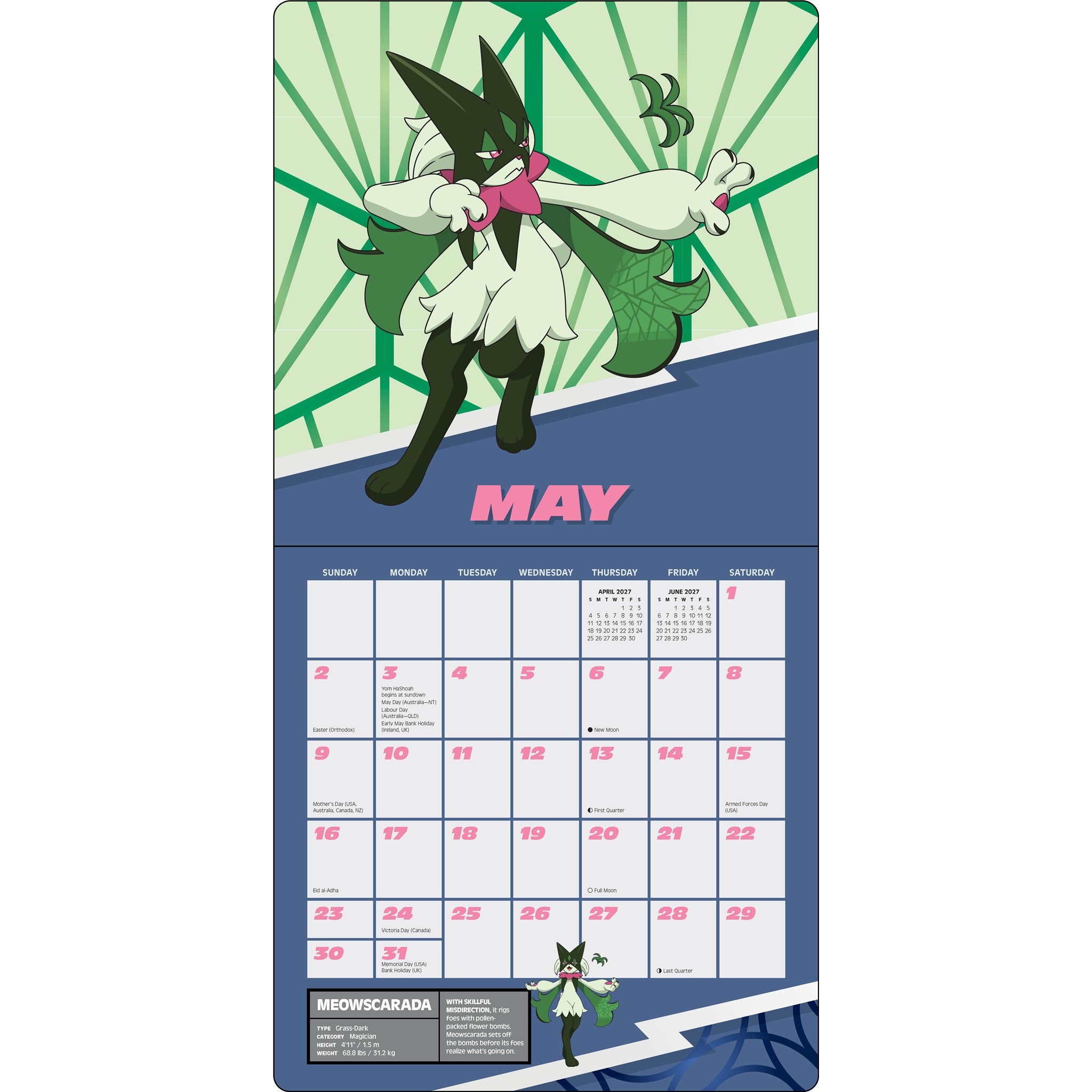 Pokémon 2027 Wall Calendar