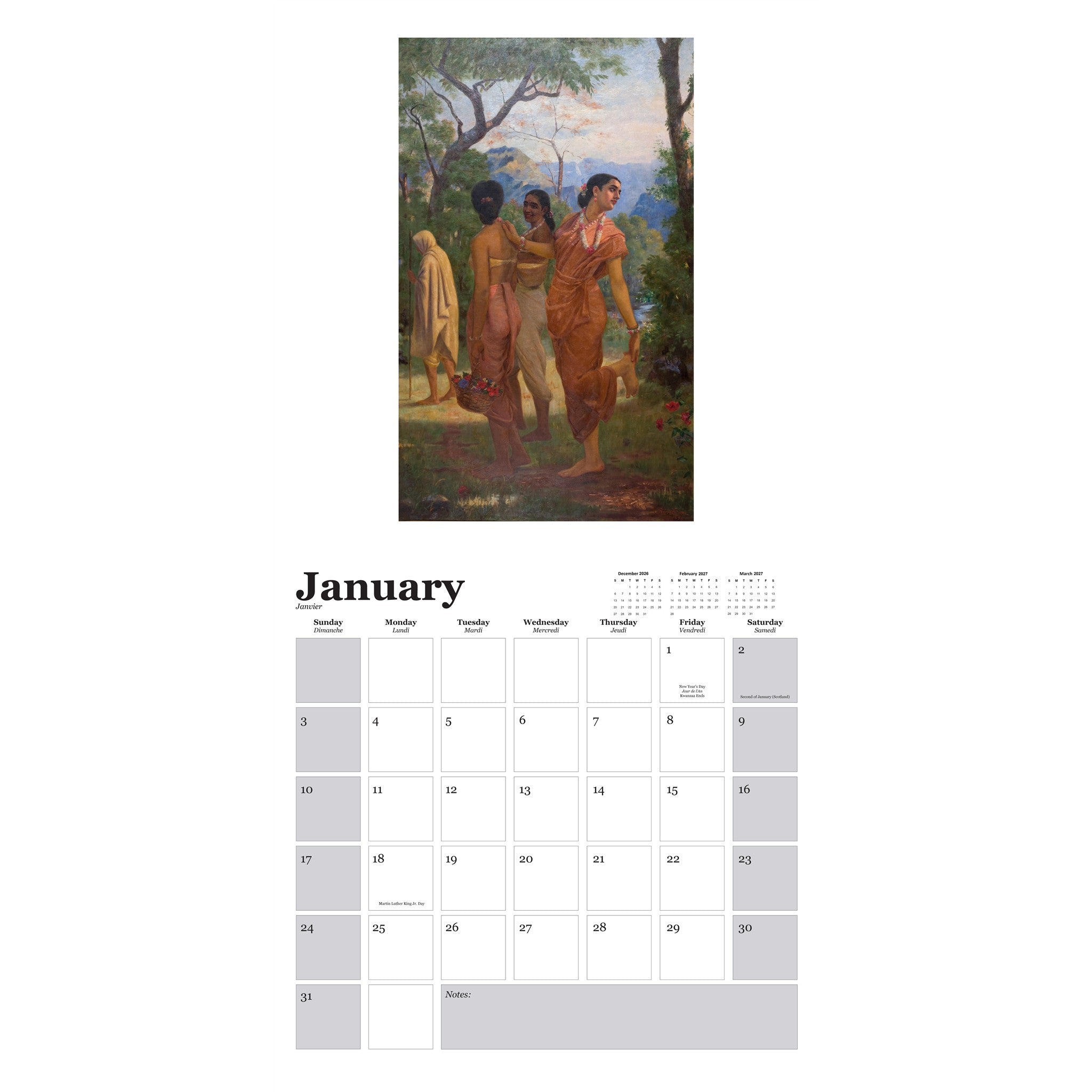 Ravi Varma 2027 Wall Calendar - Online Only