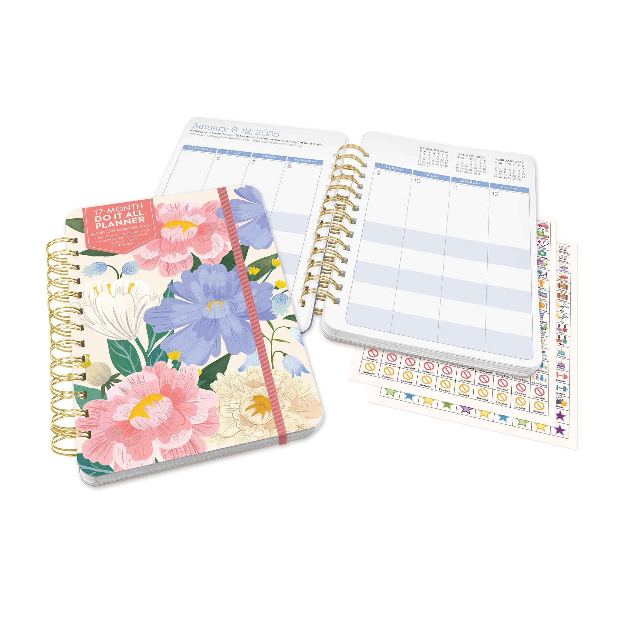 Bella Flora Do It All Planner 2025 Calendar