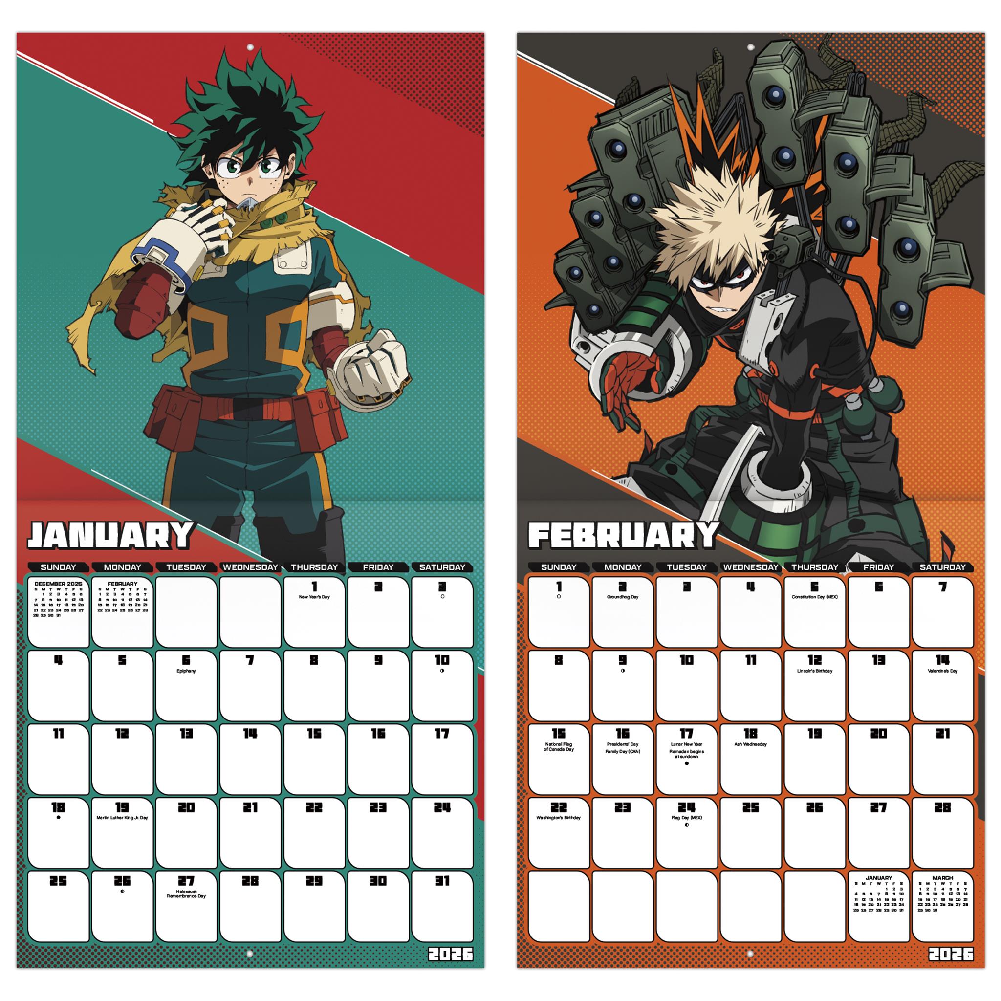 My Hero Academia 2026 Wall Calendar - Online Only