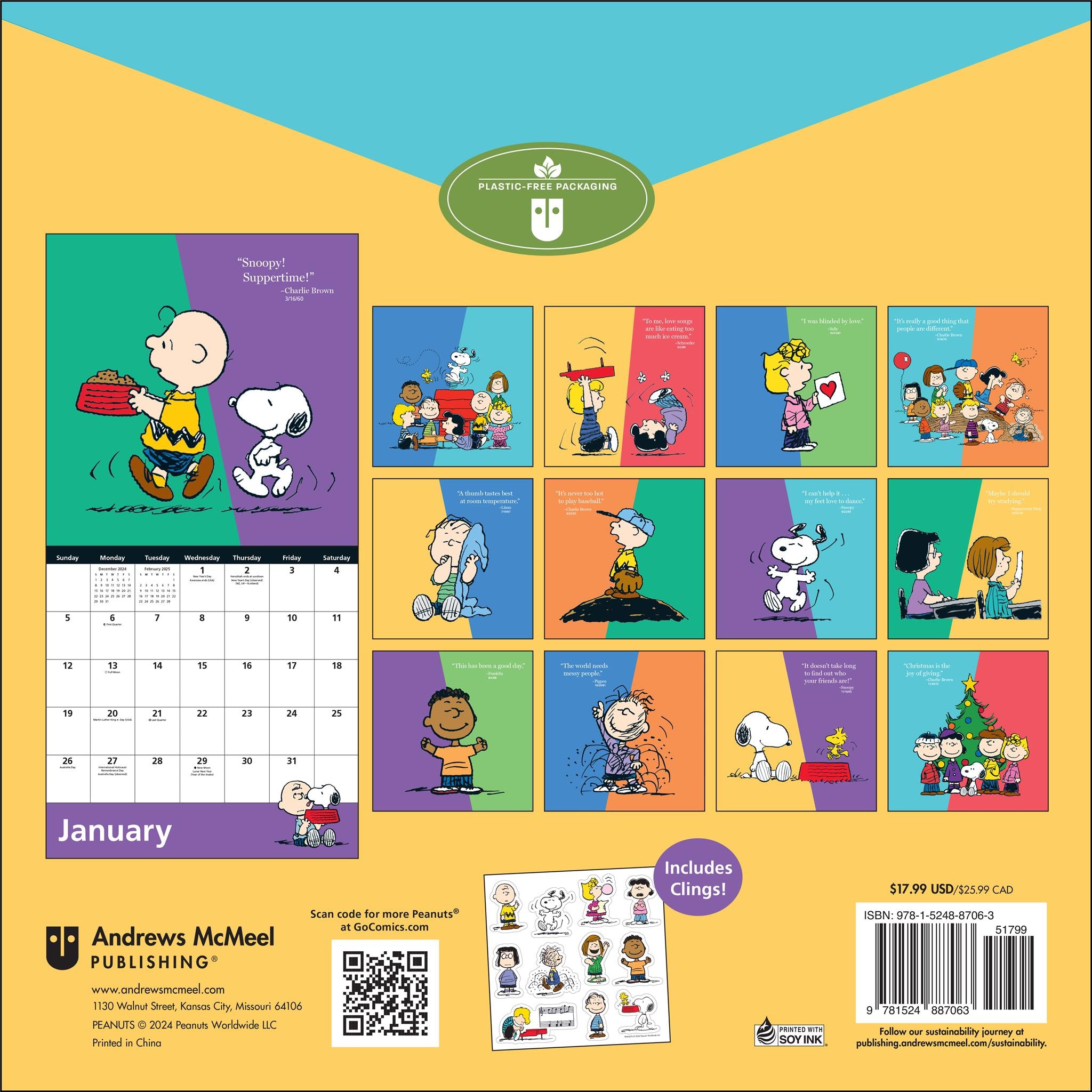 Peanuts Wall 2025 Calendar