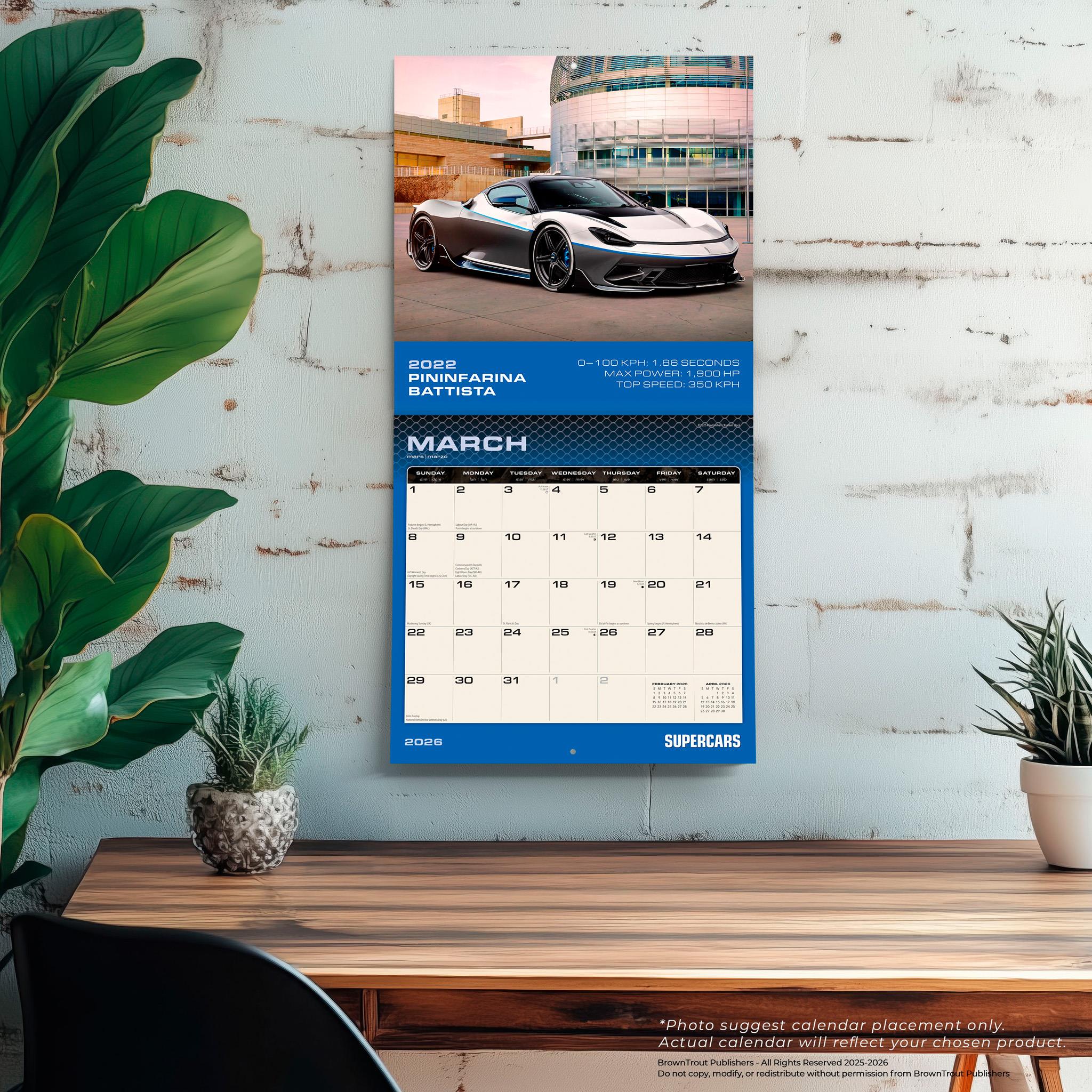 Supercars 2026 Wall Calendar