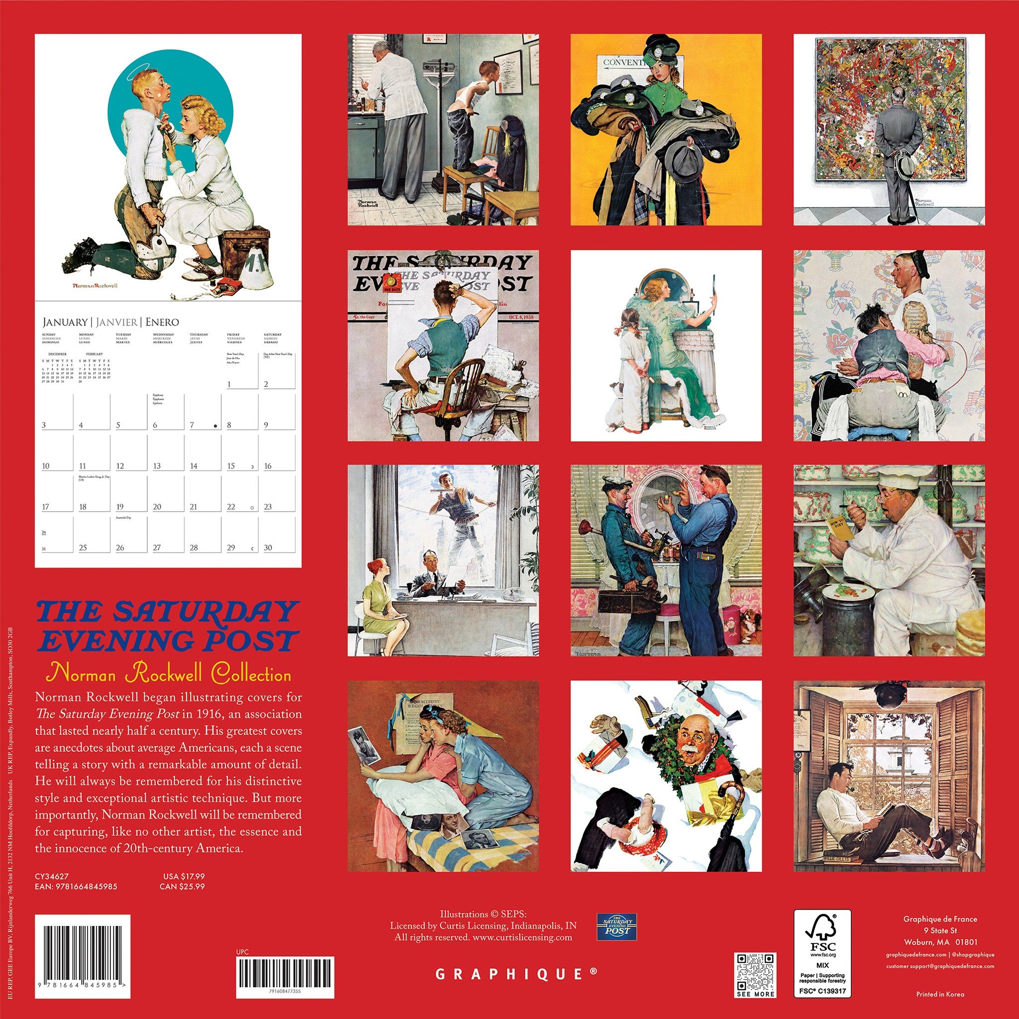 Saturday Evening Post 2027 Wall Calendar