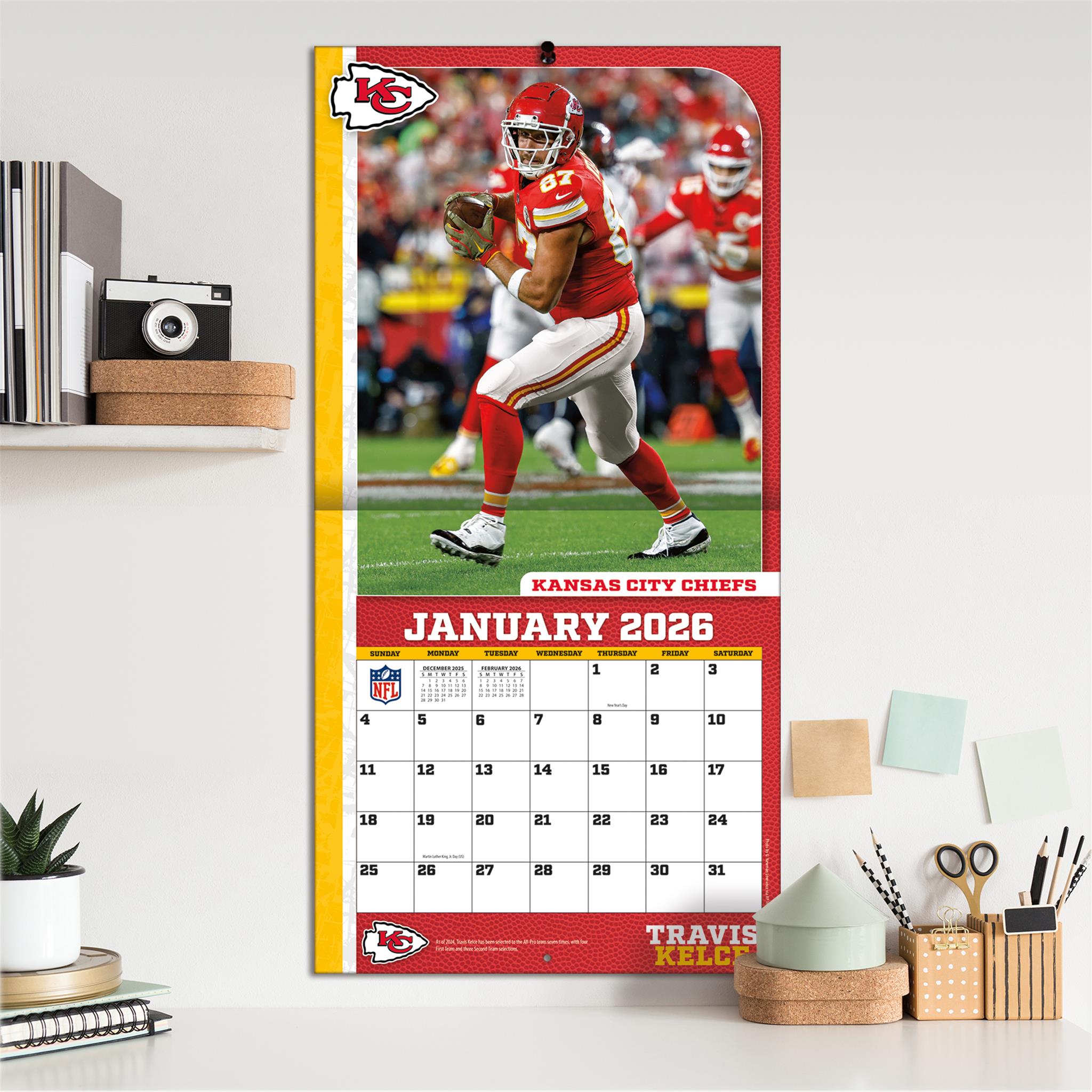 NFL Travis Kelce Kansas City Chiefs 2026 Wall Calendar 47A9EC80 083B 4165 9C0A 