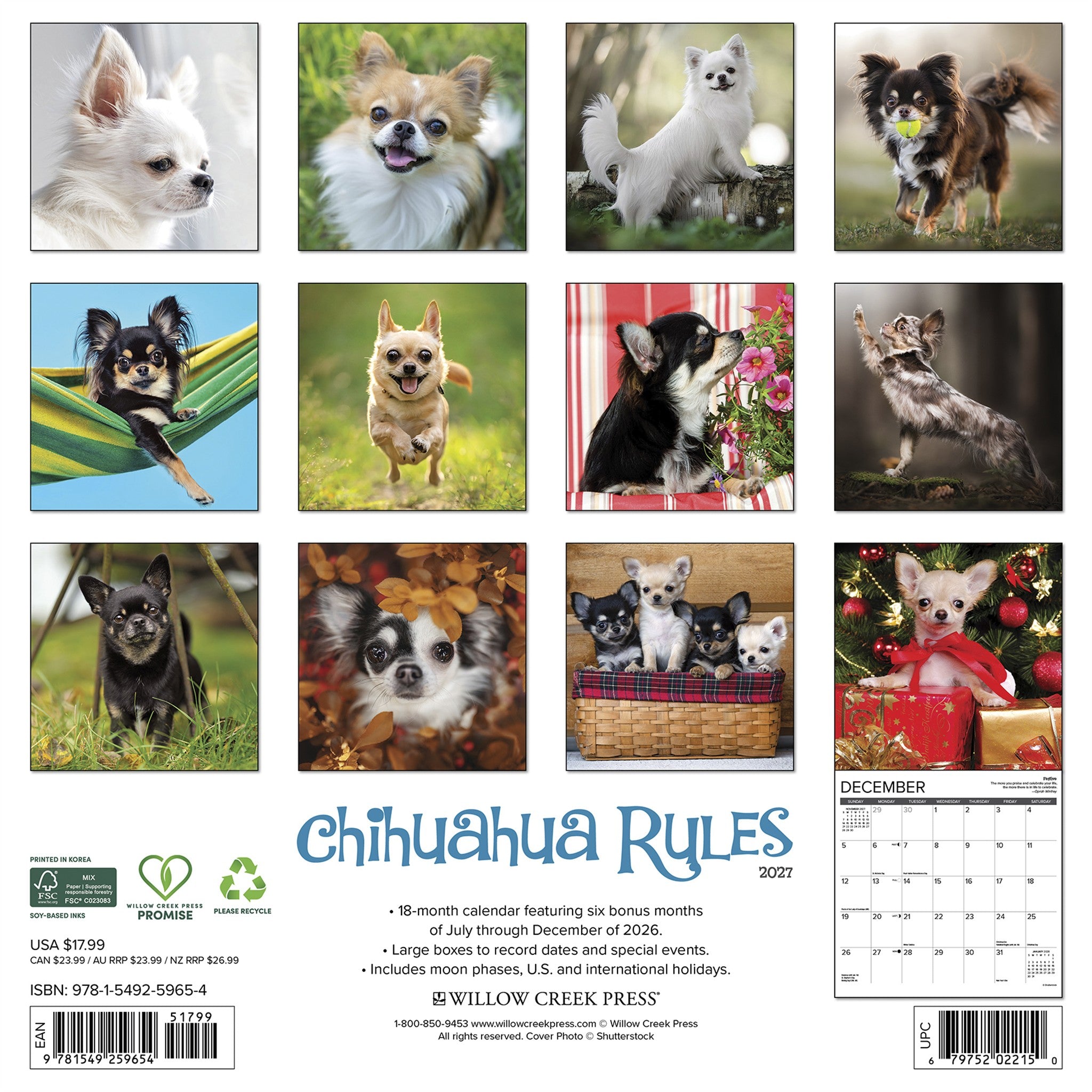 Chihuahua Rules 2027 Wall Calendar - Online Only