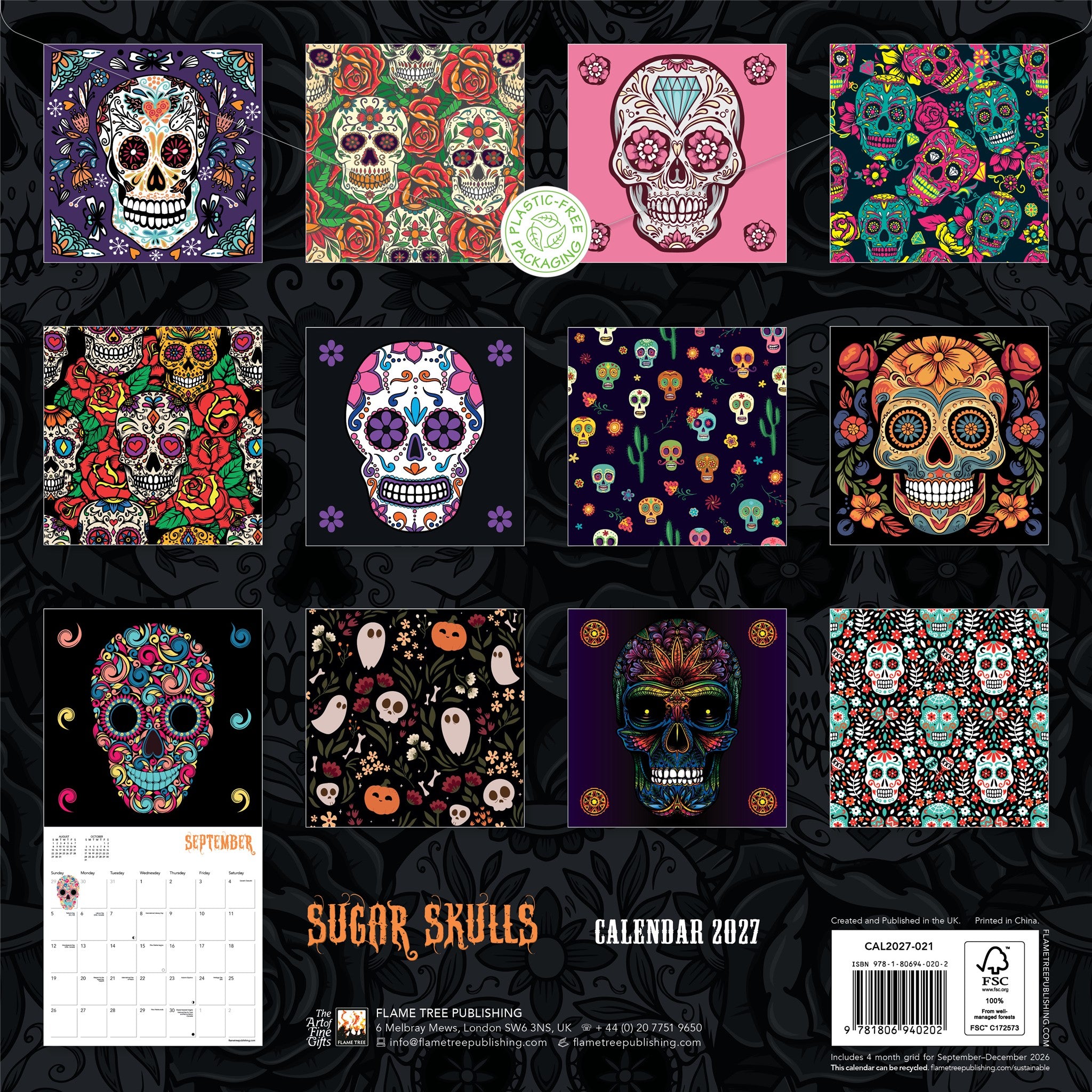 Sugar Skulls 2027 Wall Calendar - Online Only
