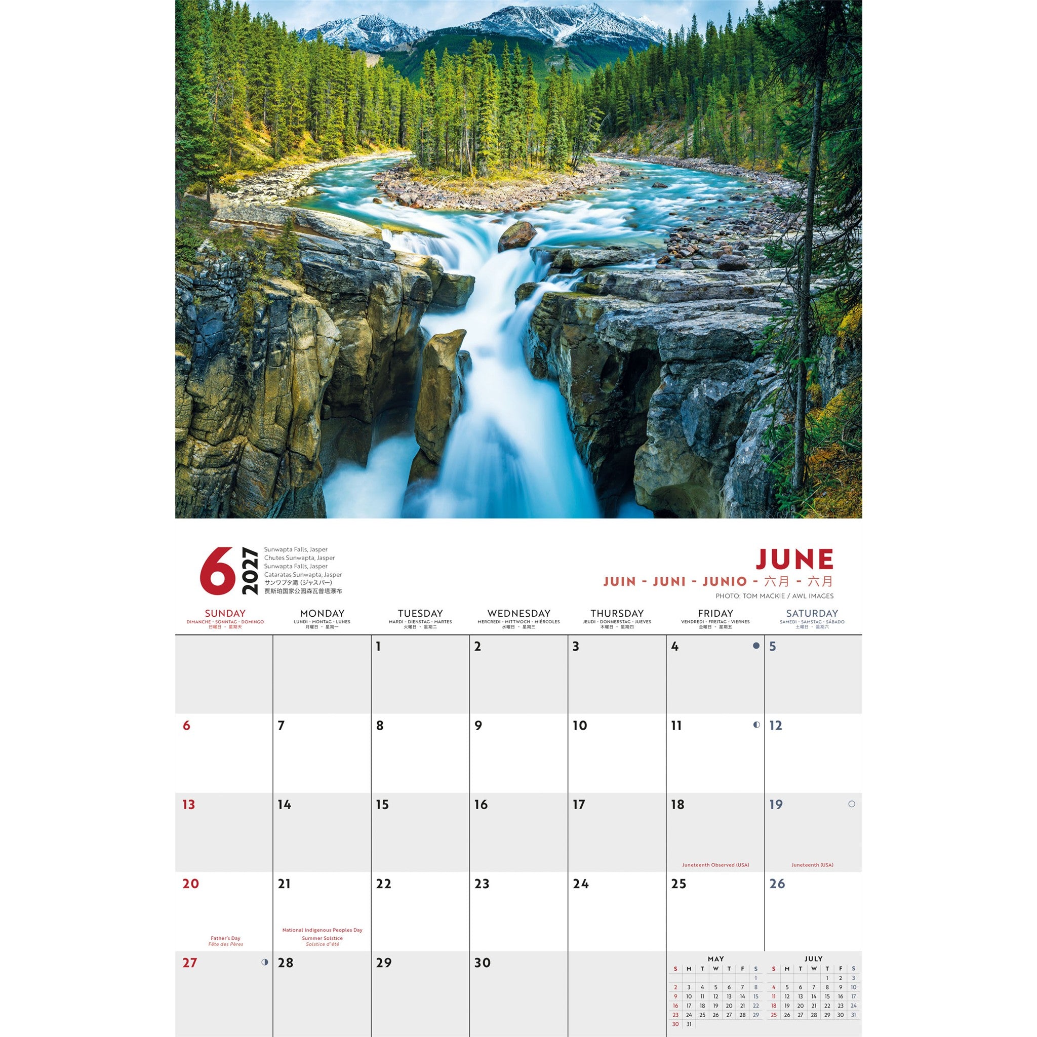 Canadian Rockies 2027 Wall Calendar