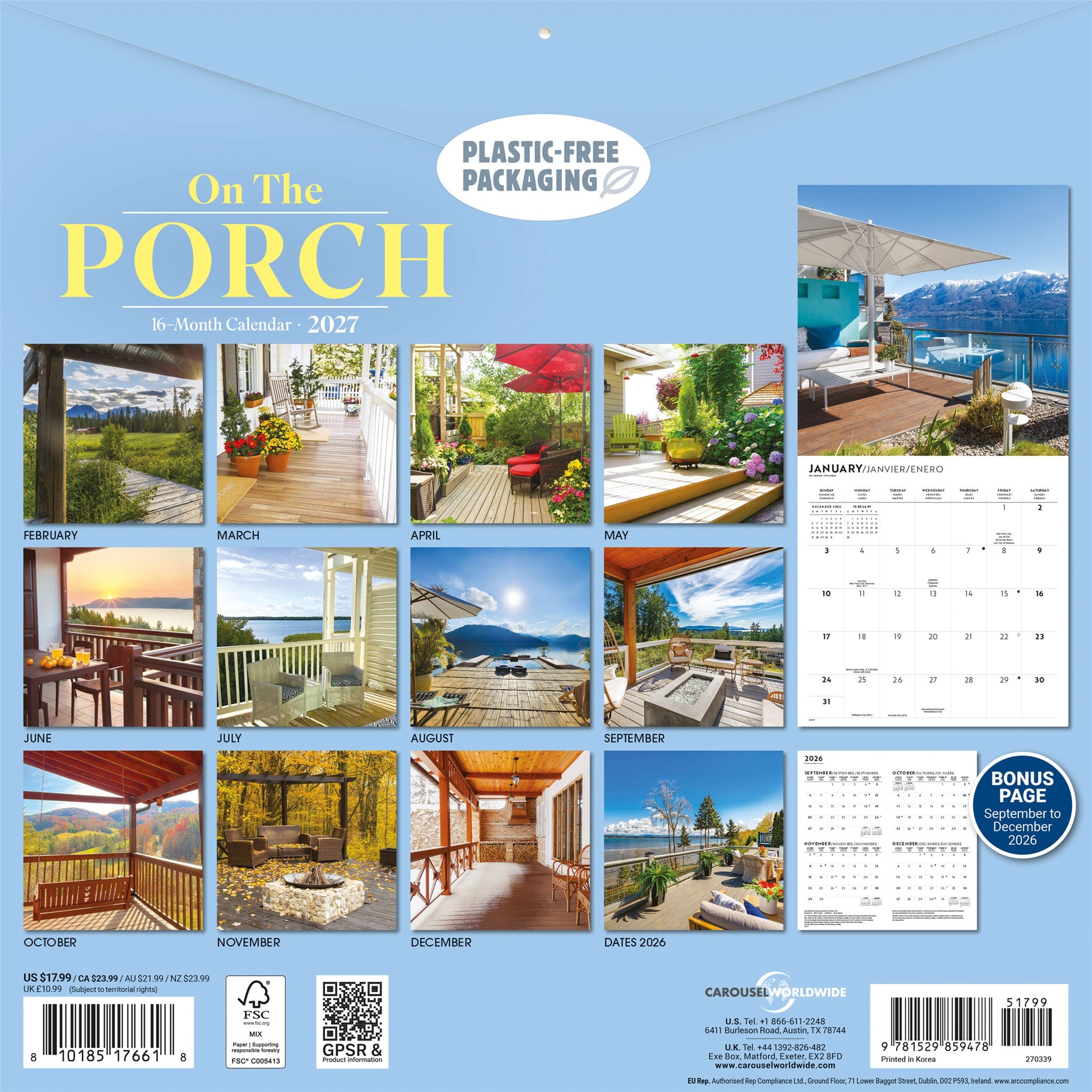 On the Porch 2027 Wall Calendar