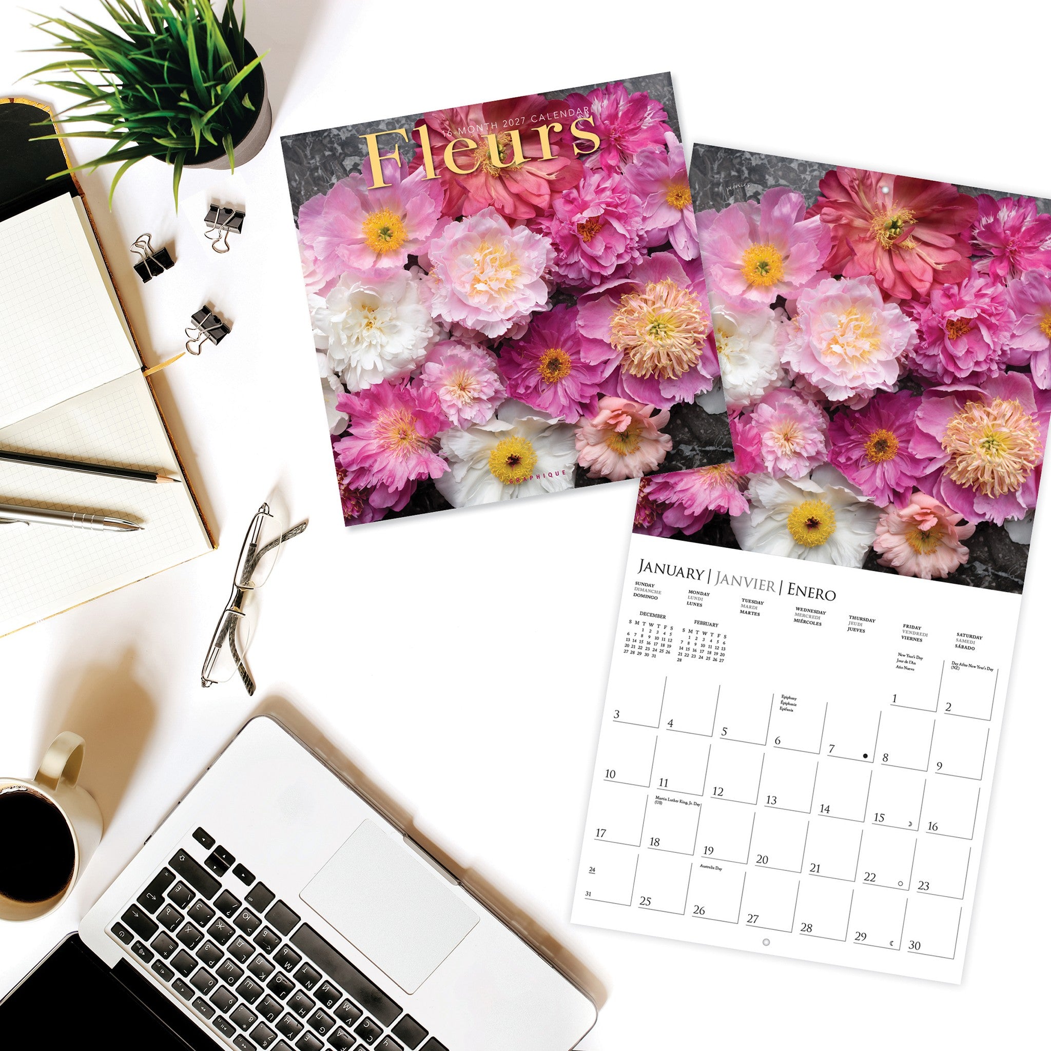Fleurs 2027 Wall Calendar