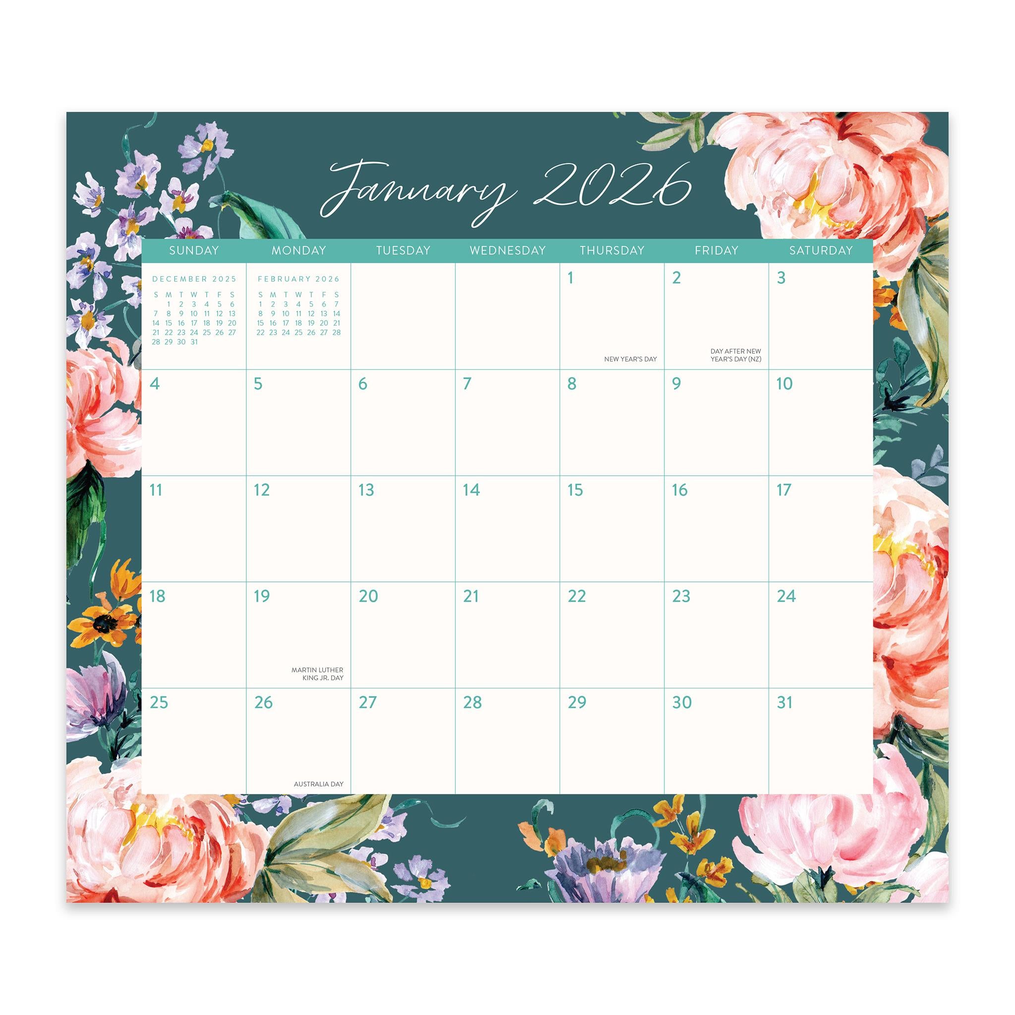 Bella Flora 2025-2026 Exclusive Mini Magnetic Pad Calendar