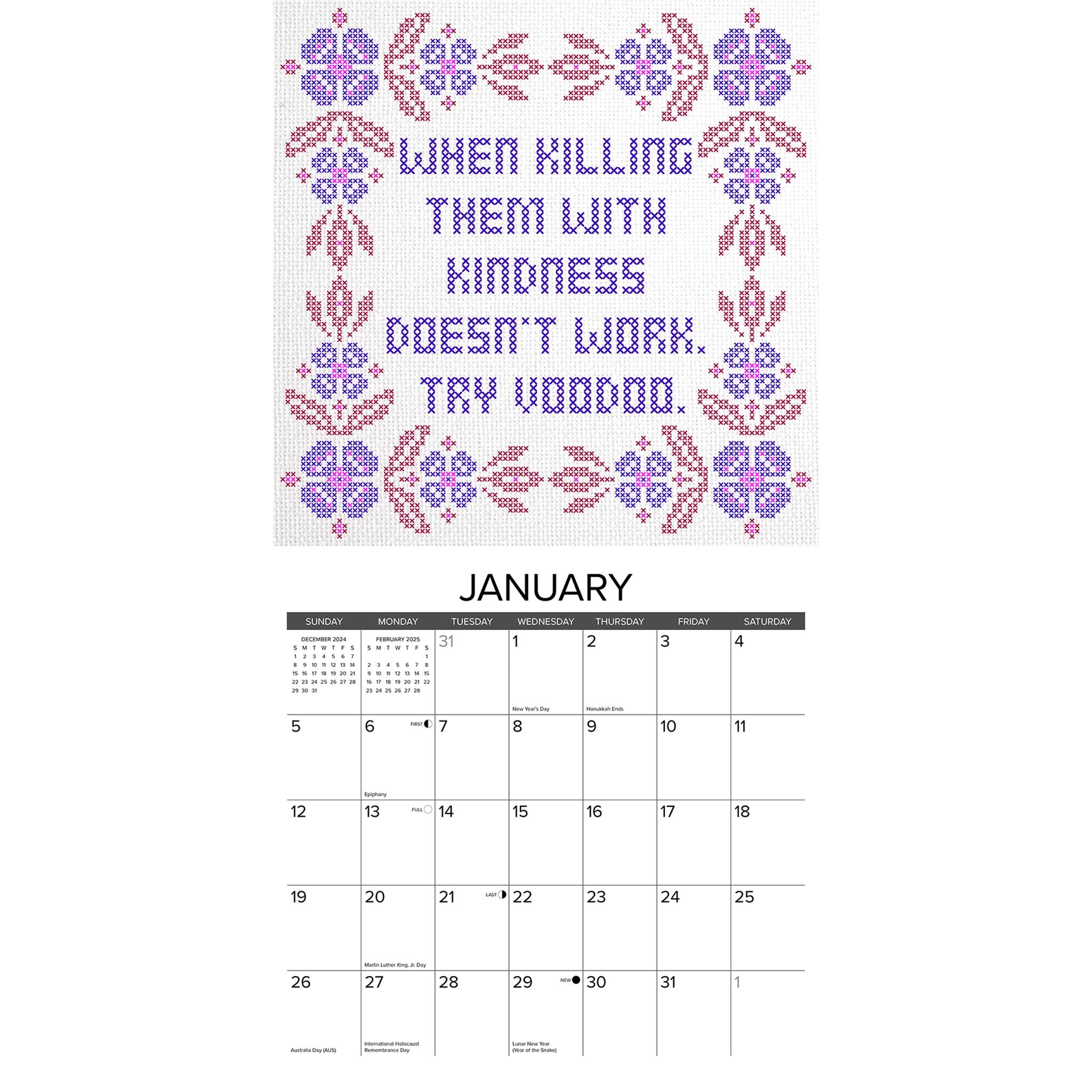 Bitchin Cross Stitchin Wall 2025 Calendar