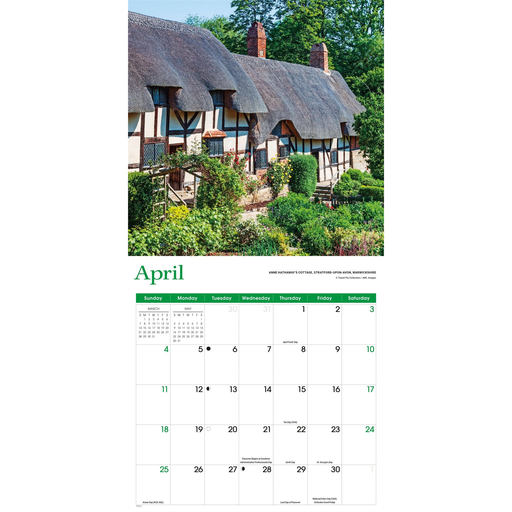 England 2027 Wall Calendar