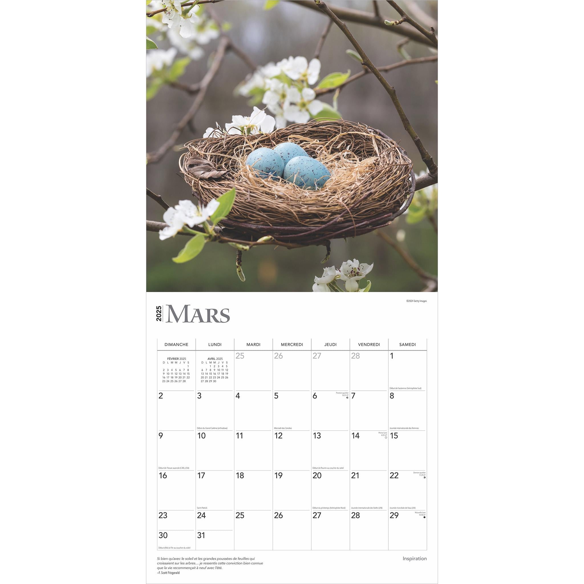 Inspiration Wall 2025 Calendar (French)