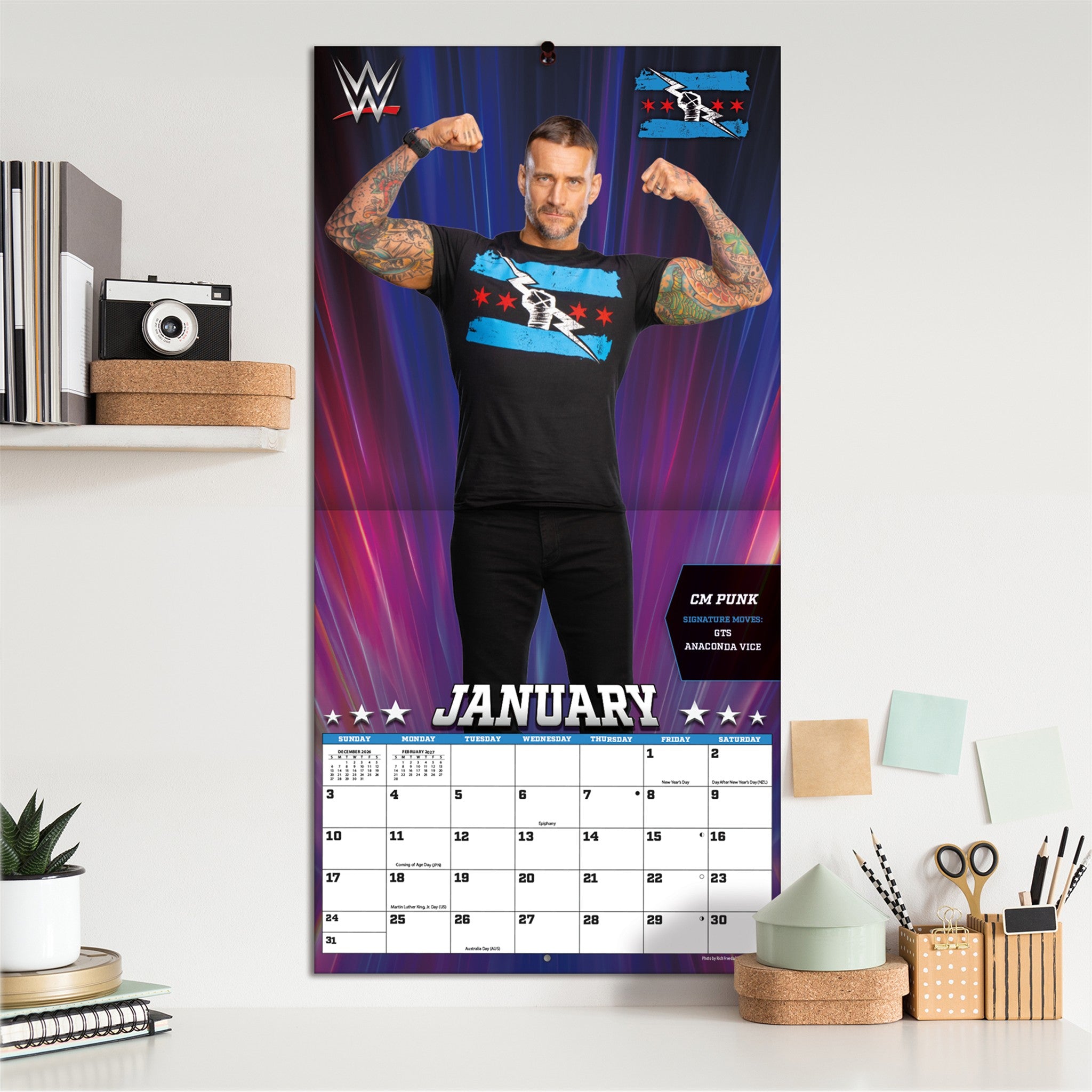 WWE Superstars 2027 Wall Calendar
