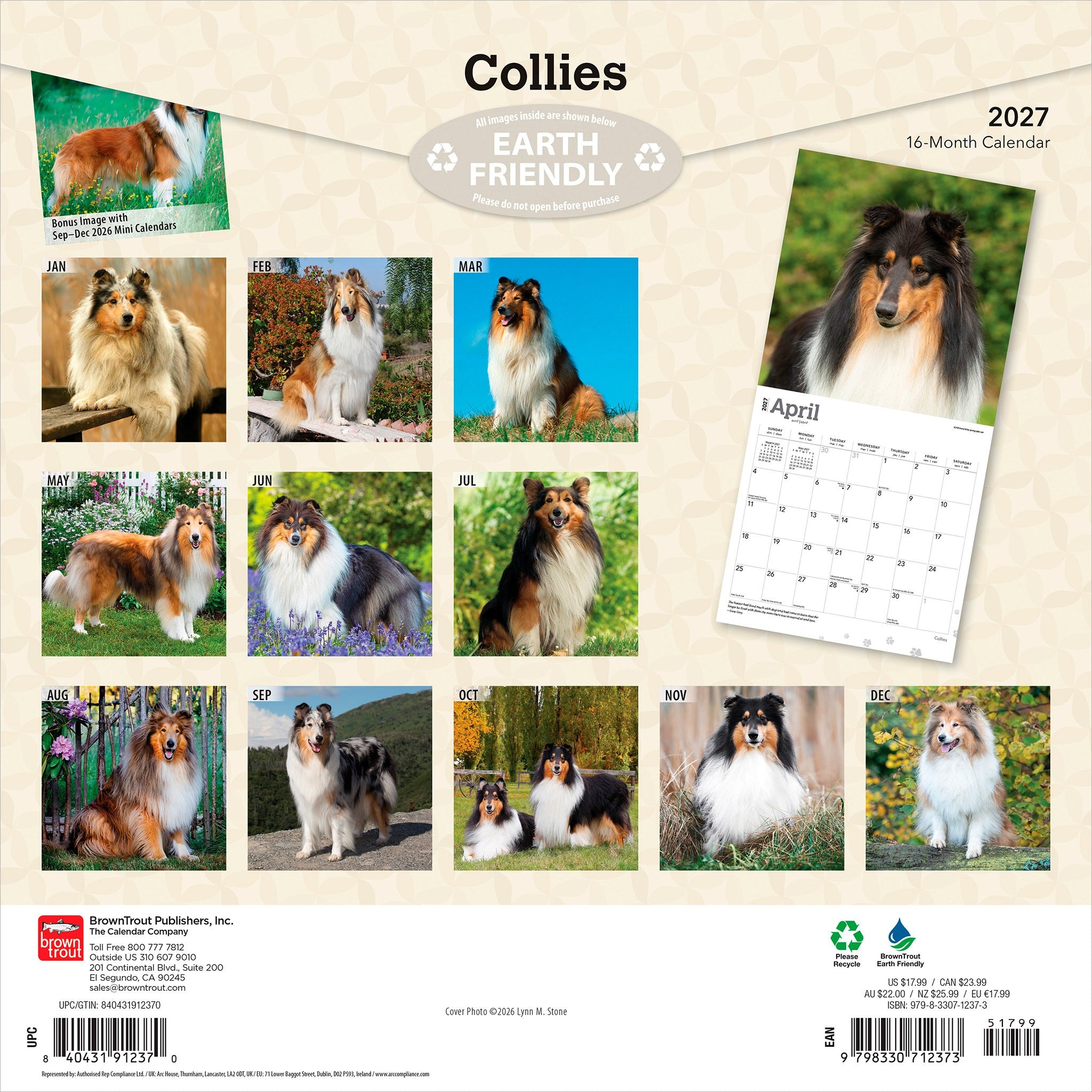 Collies 2027 Wall Calendar