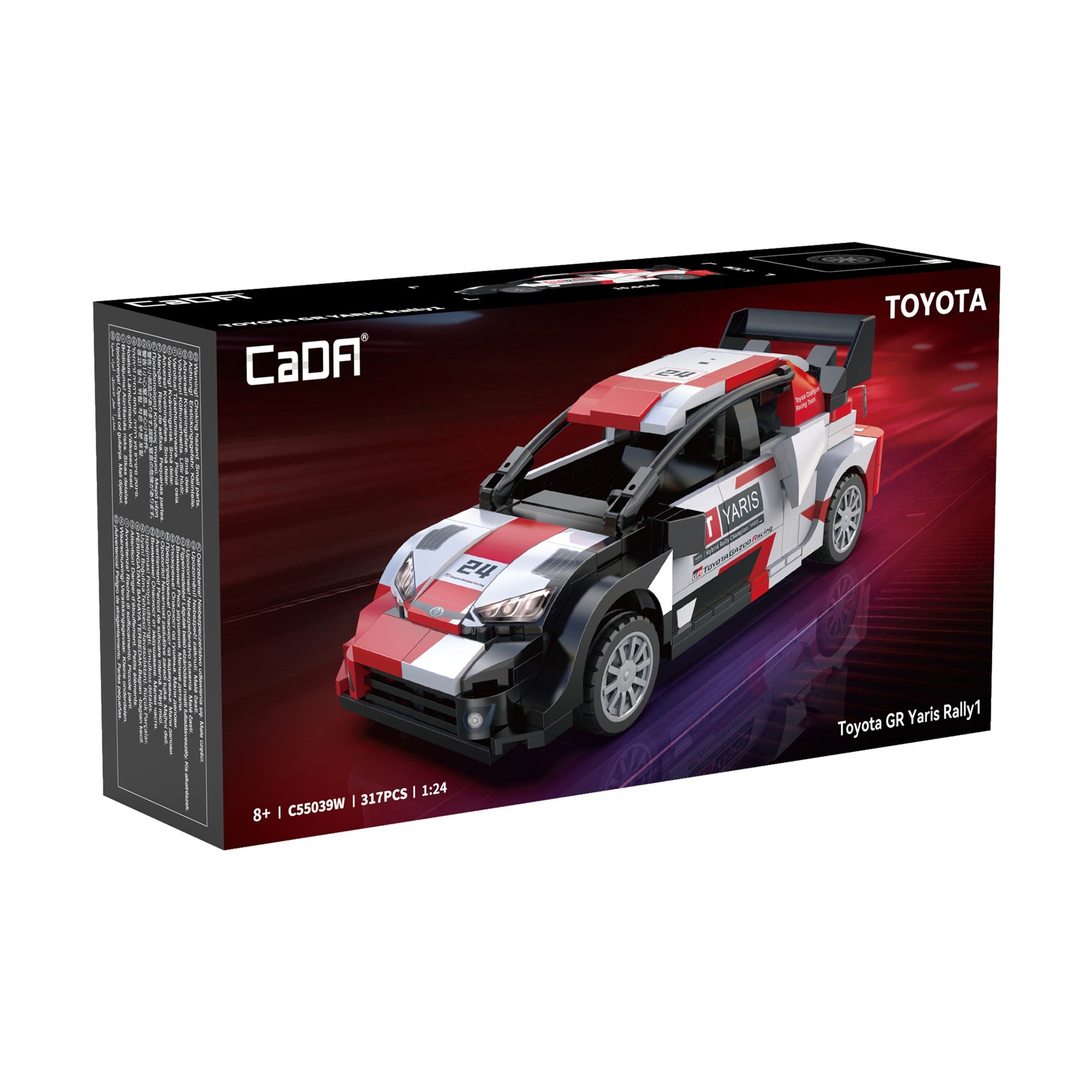 White 1:24 Toyota GR YARIS Rally 1 - 317 Pieces