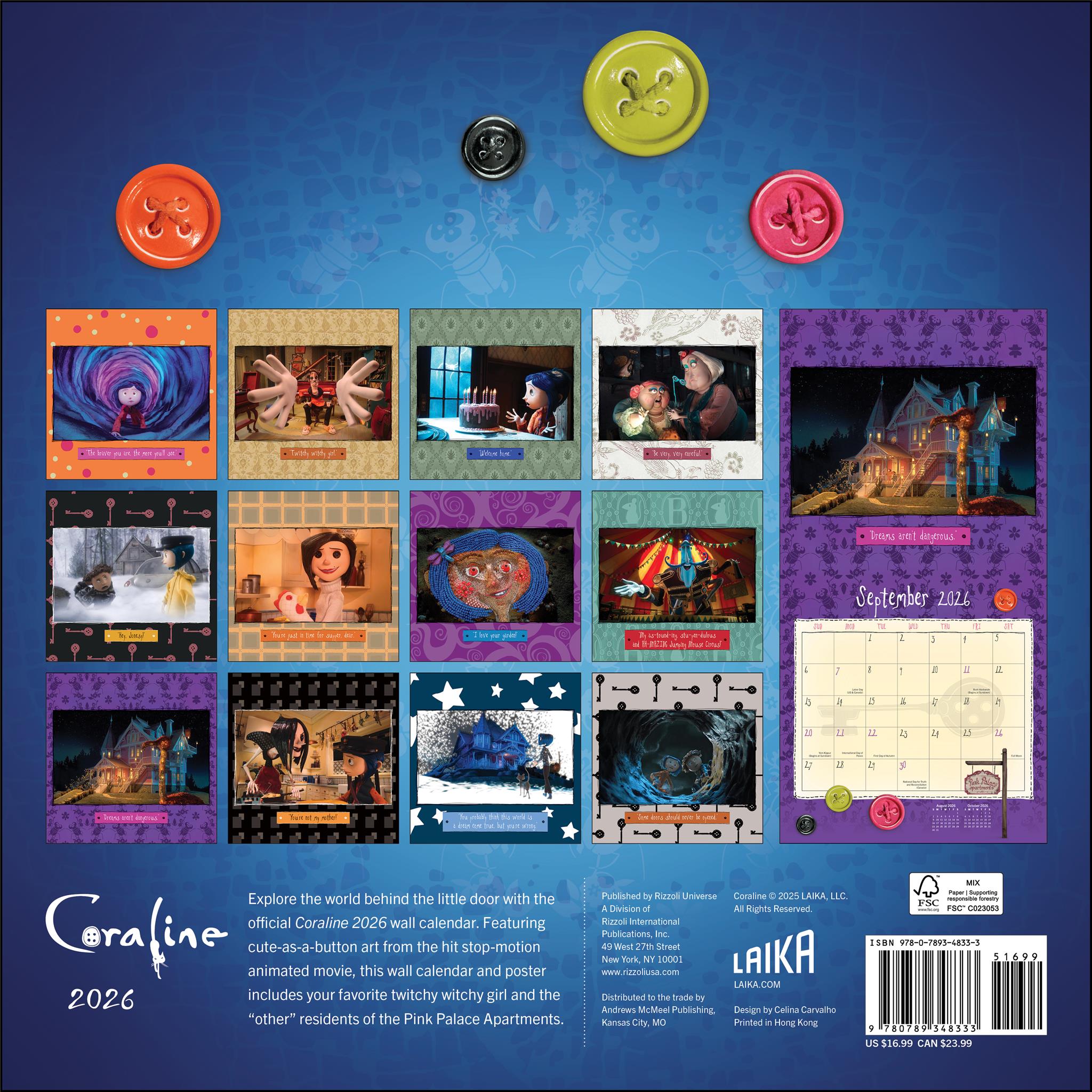 Coraline 2026 Wall Calendar - Online Only