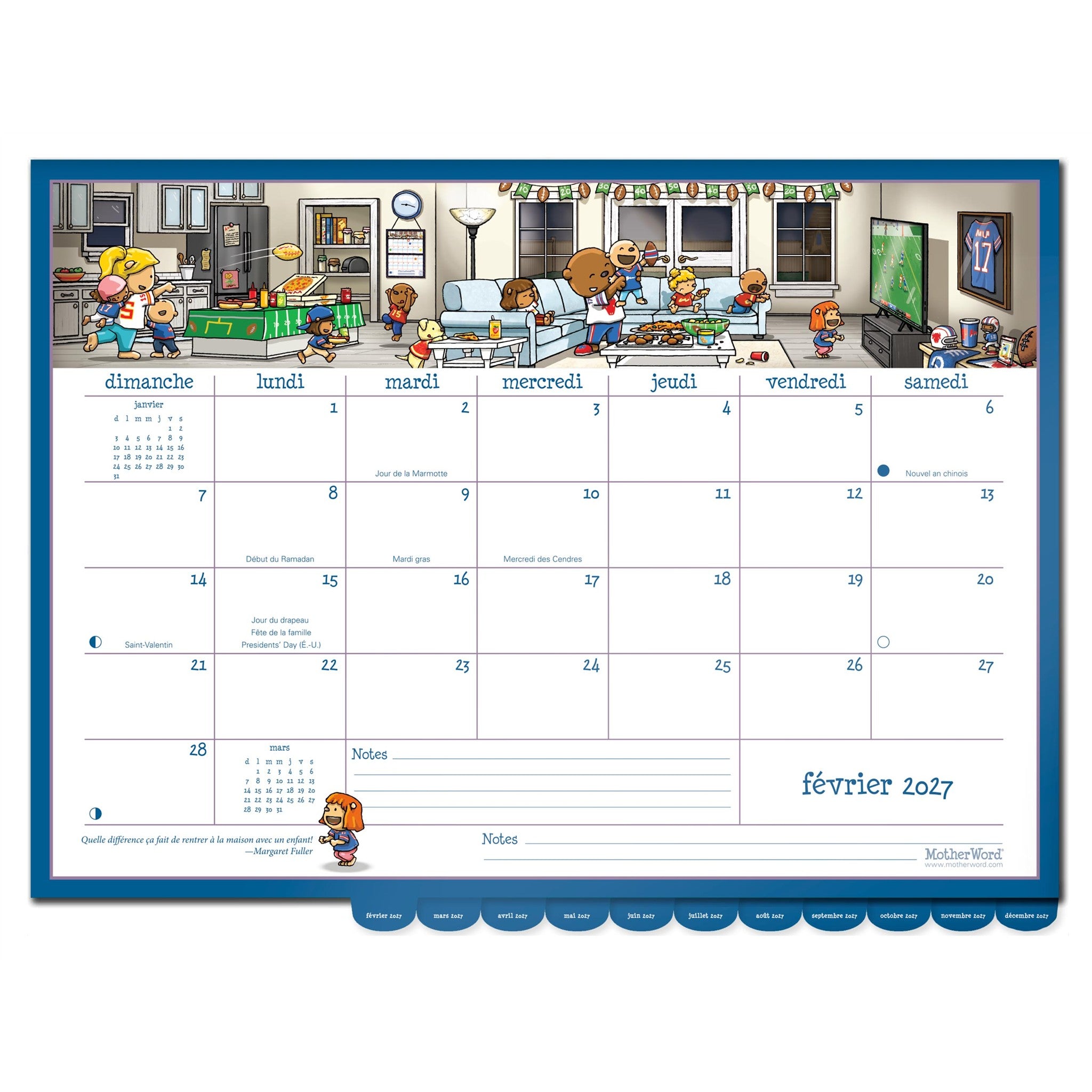 MotherWord Ultime calendrier familial de luxe 2026-2027 calendrier mural