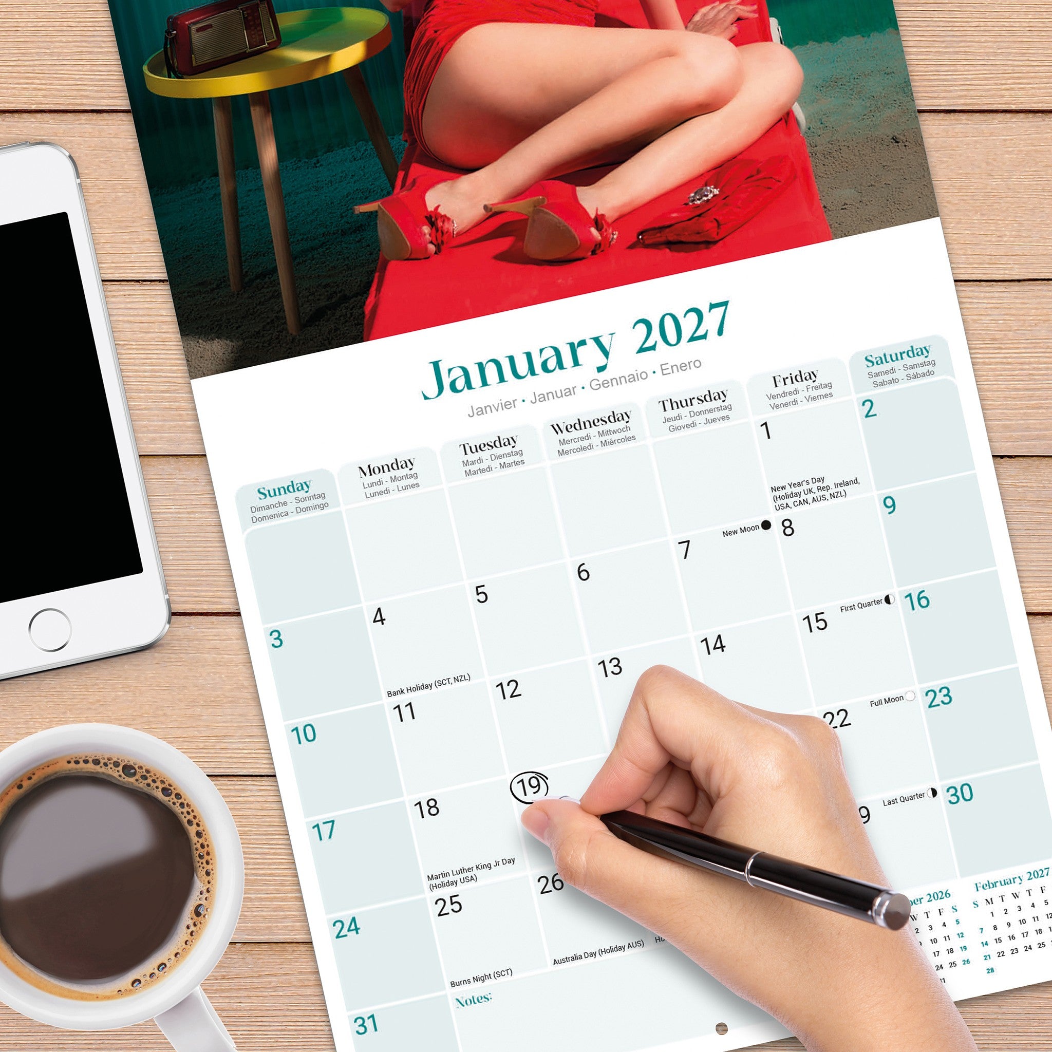 Retro Pin Ups 2027 Wall Calendar