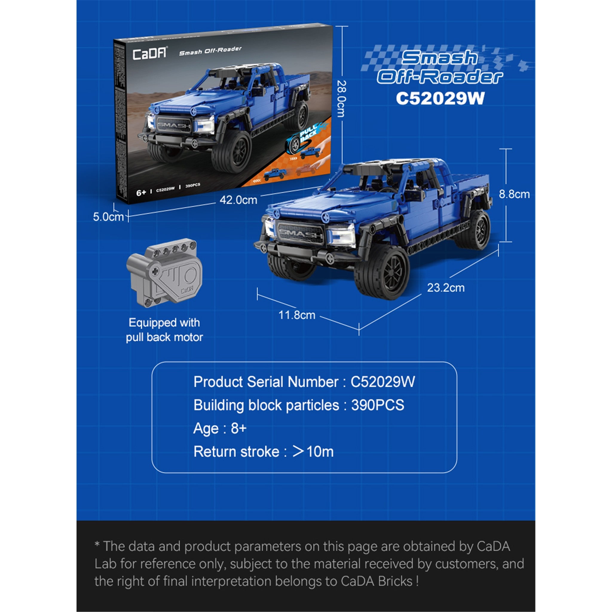 Blue Crush Truck 390 Pieces with Pull Back Action