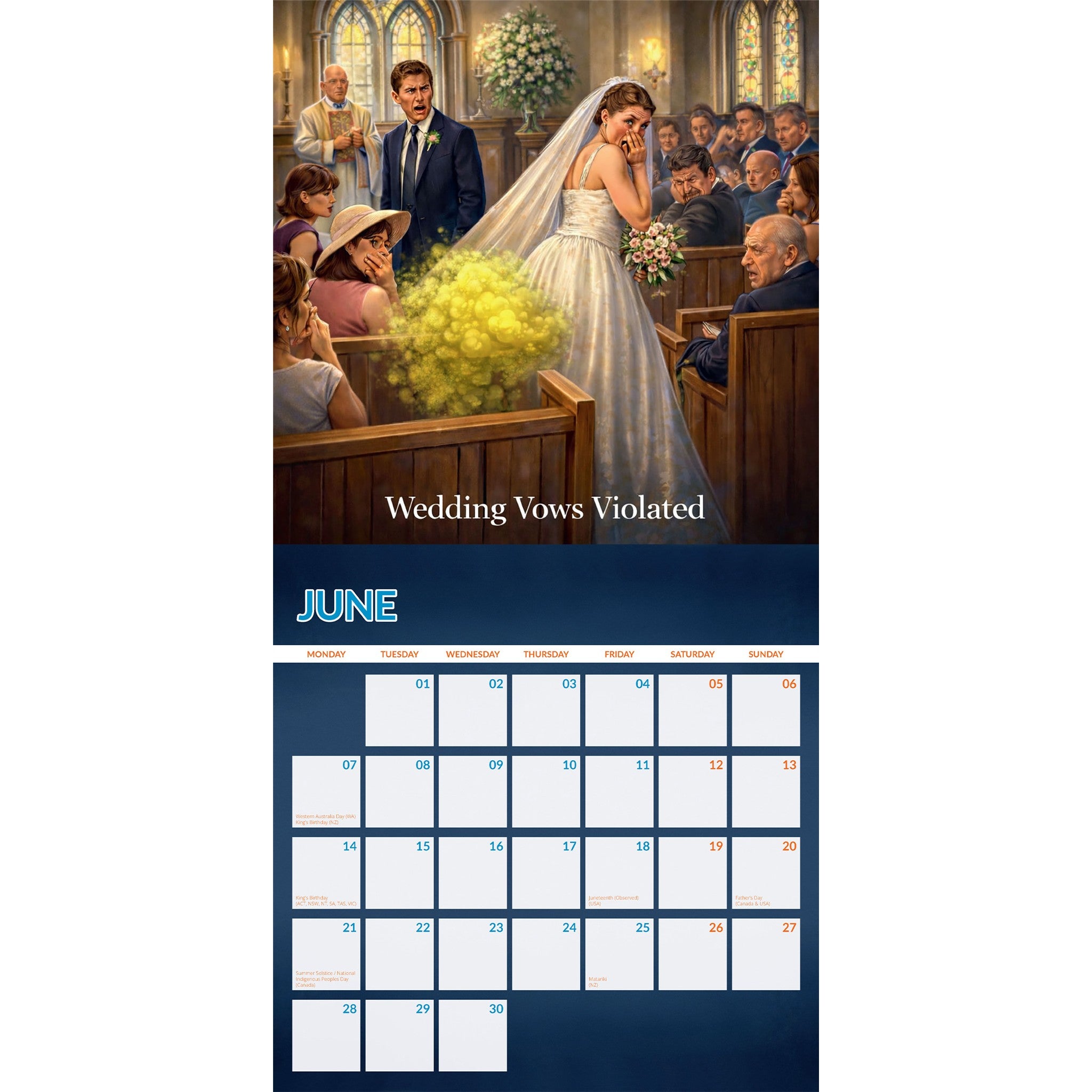 Places Not to Fart at 2027 Wall Calendar