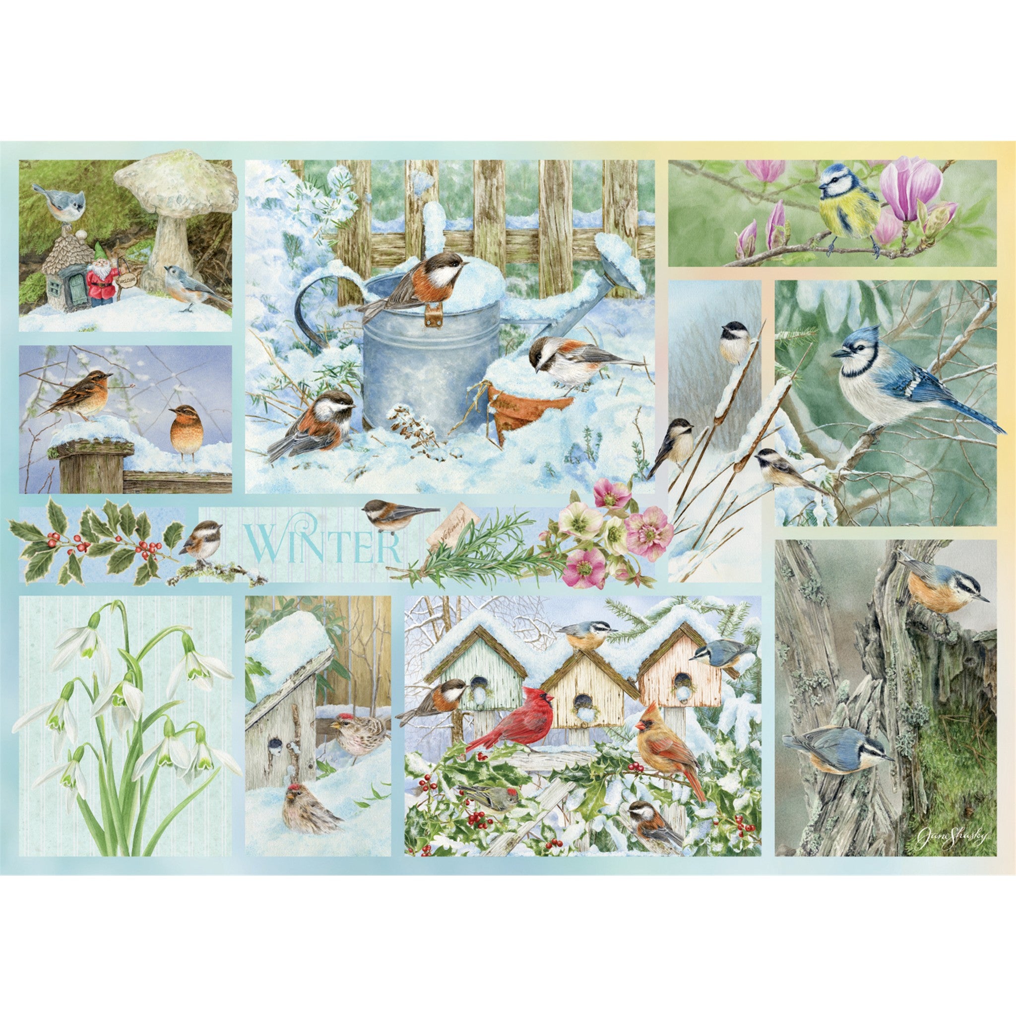 Garden Birds in Winter 500 Piece Puzzle