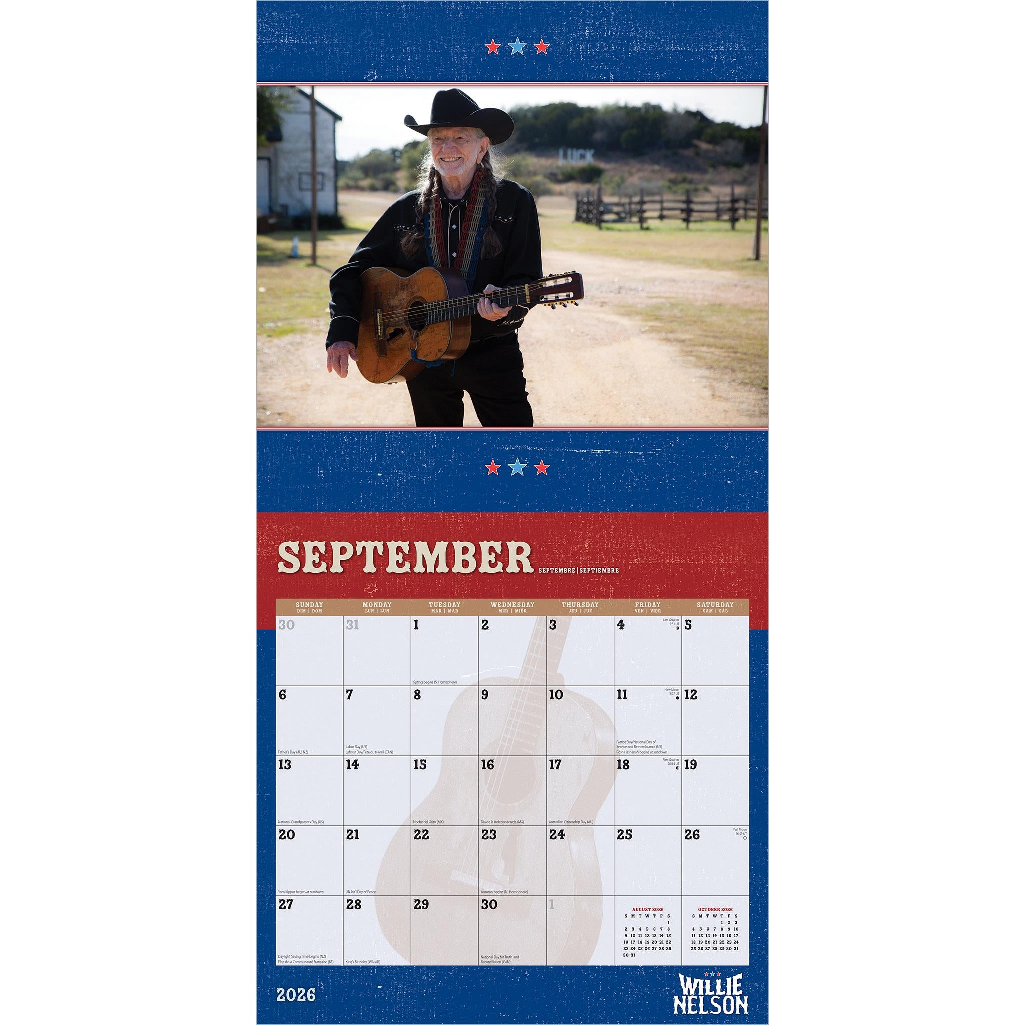 Willie Nelson 2026 Wall Calendar - Online Exclusive