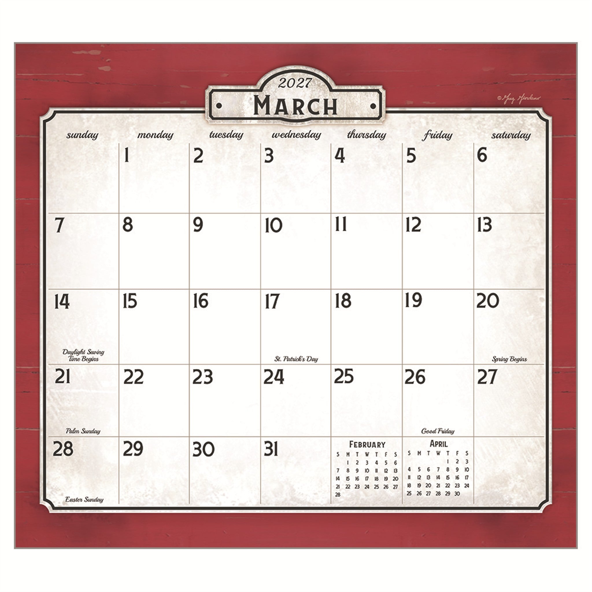 Nostalgic Main Street 2027 Wall Calendar - Online Only