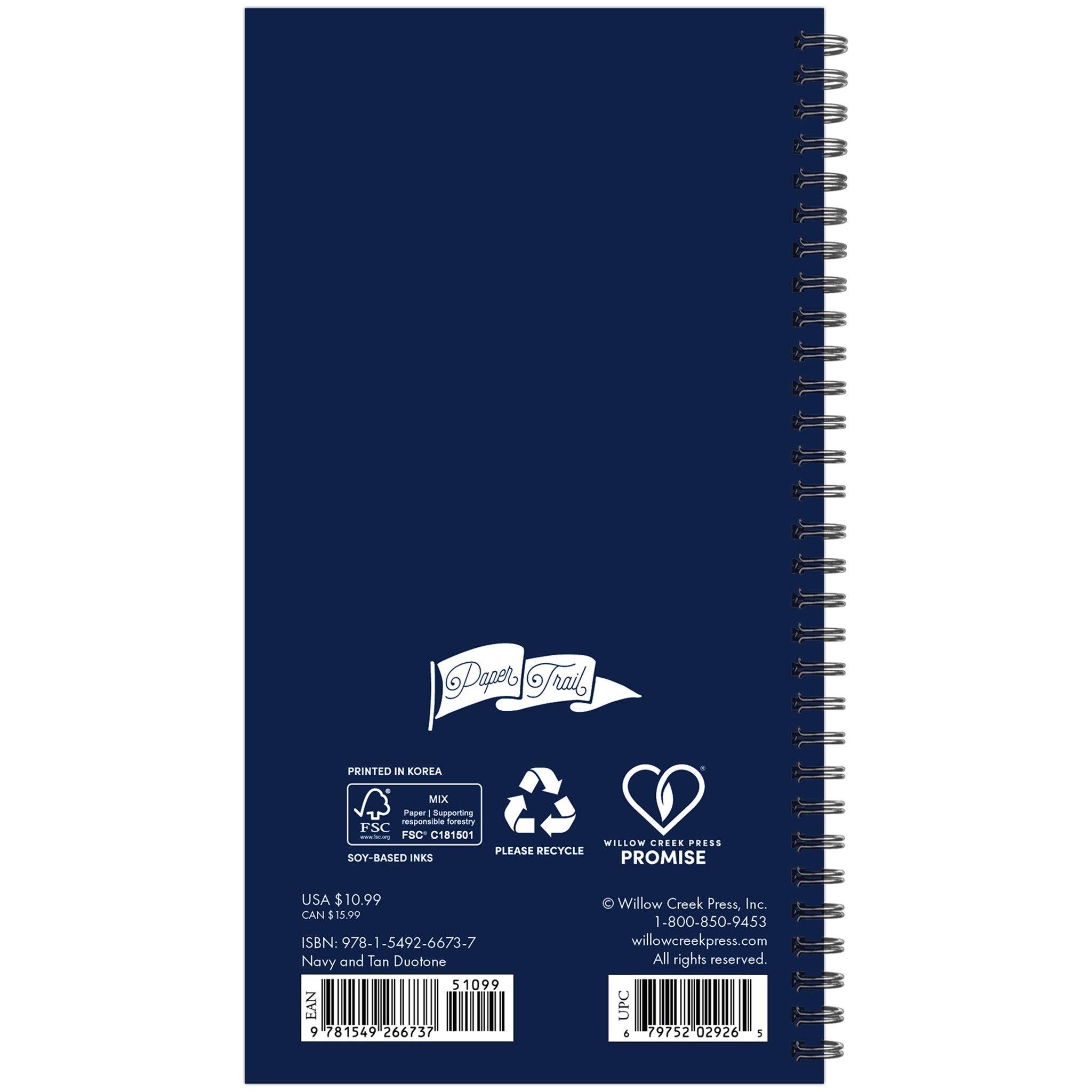 Blue Leathered Spiral 2027 Engagement Calendar