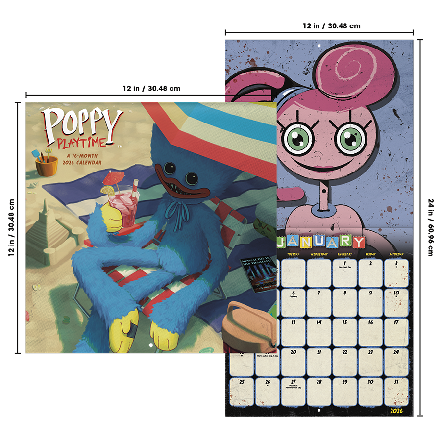 Poppy Playtime 2026 Wall Calendar - Online Only