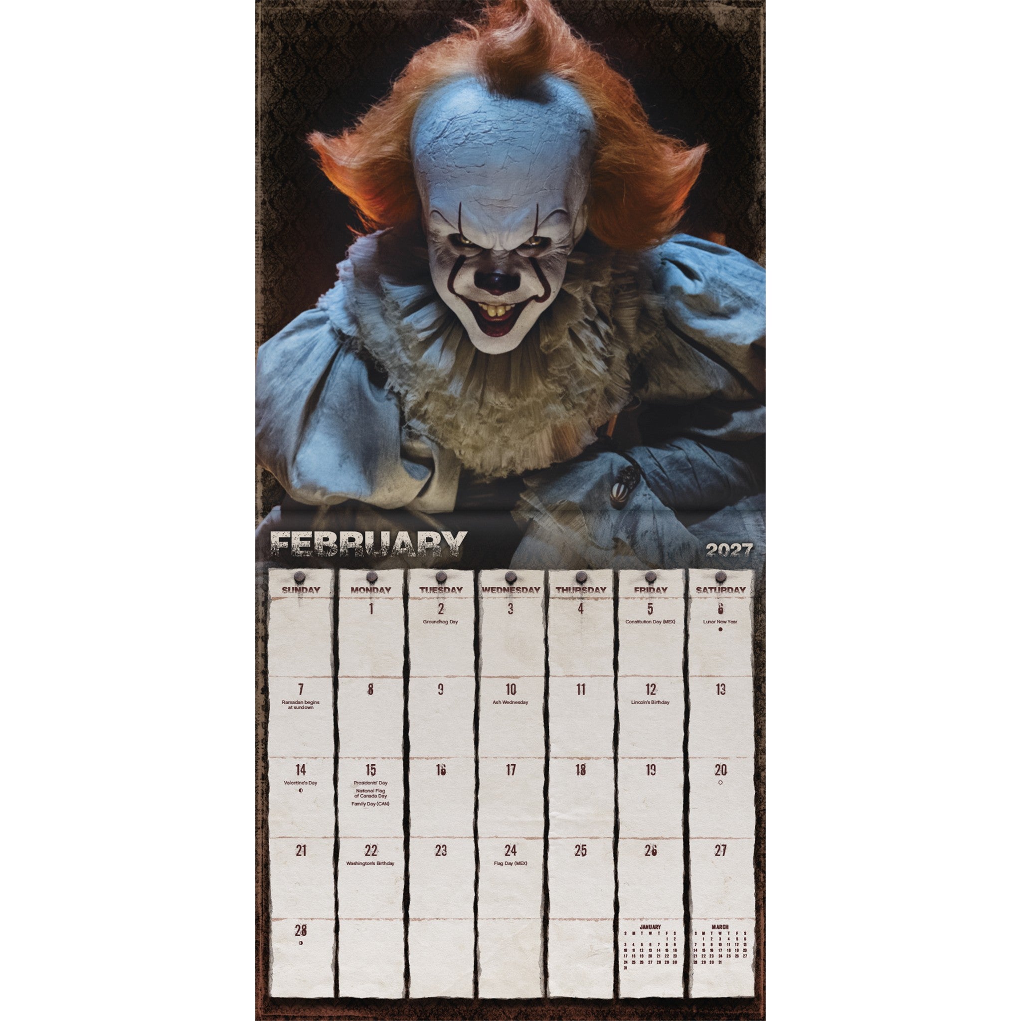 Horror Collection 2027 Mini Calendar