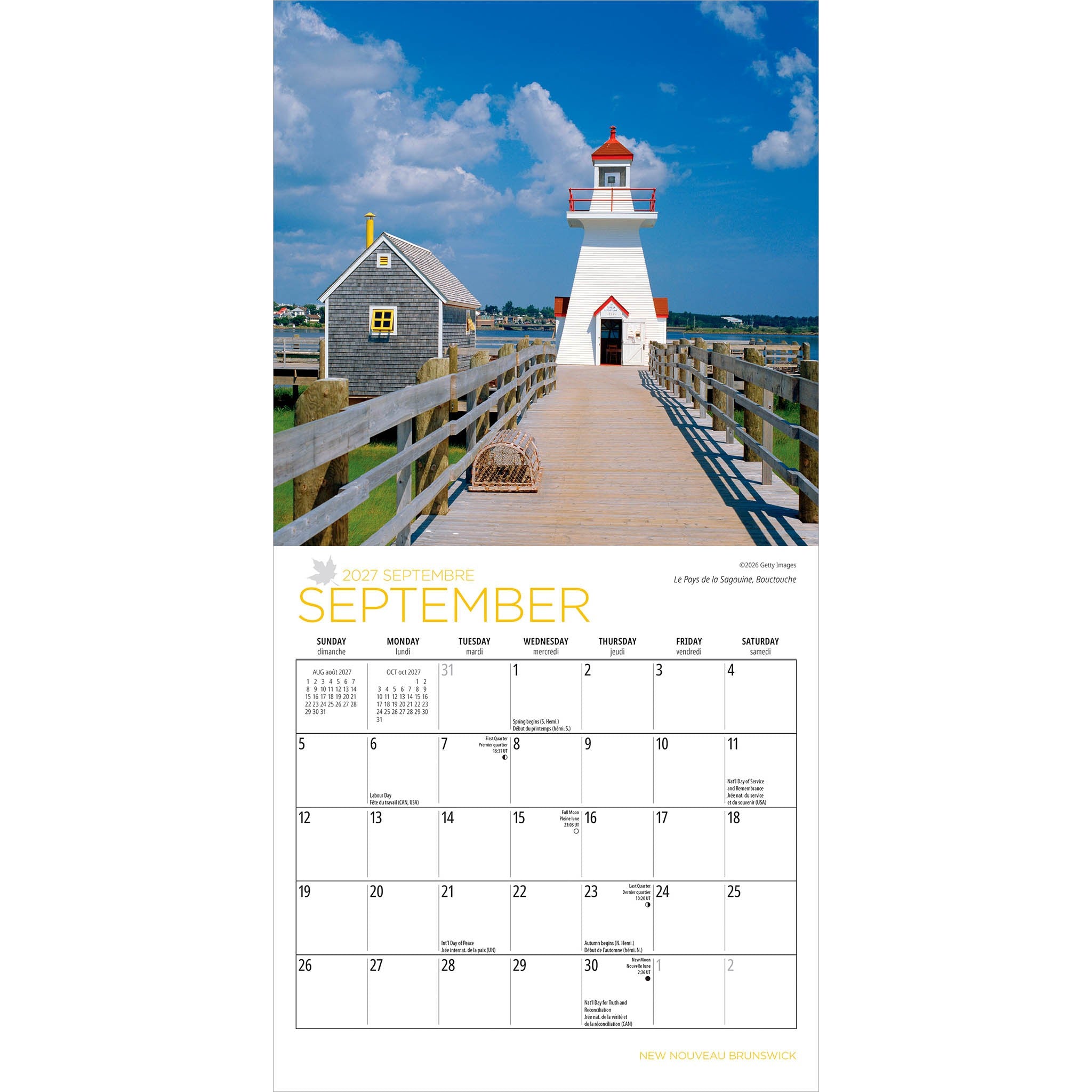 New Brunswick / Nouveau-Brunswick 2027 Mini Calendar