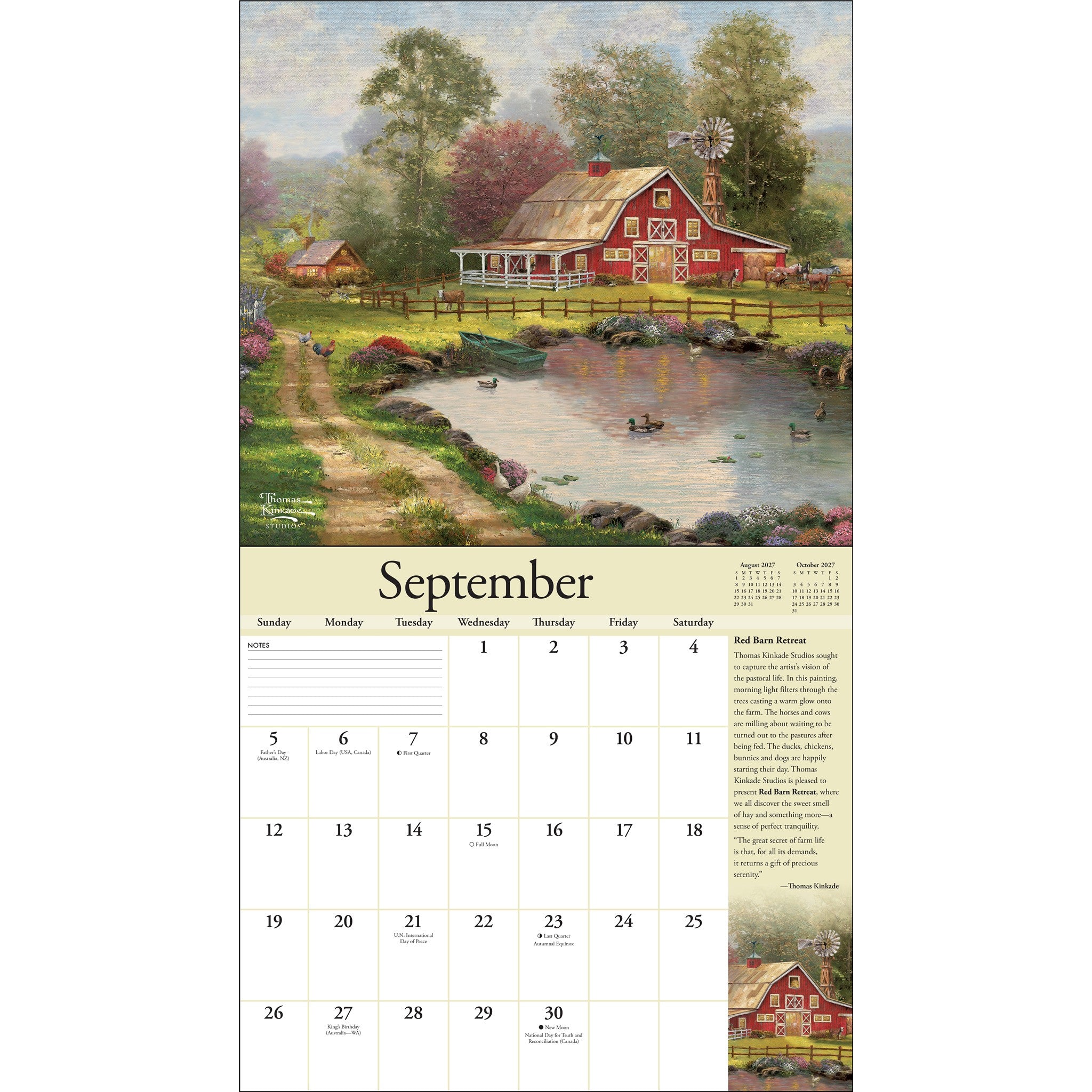 Thomas Kinkade Lights of Home Special Collector's Edition Deluxe 2027 Wall Calendar