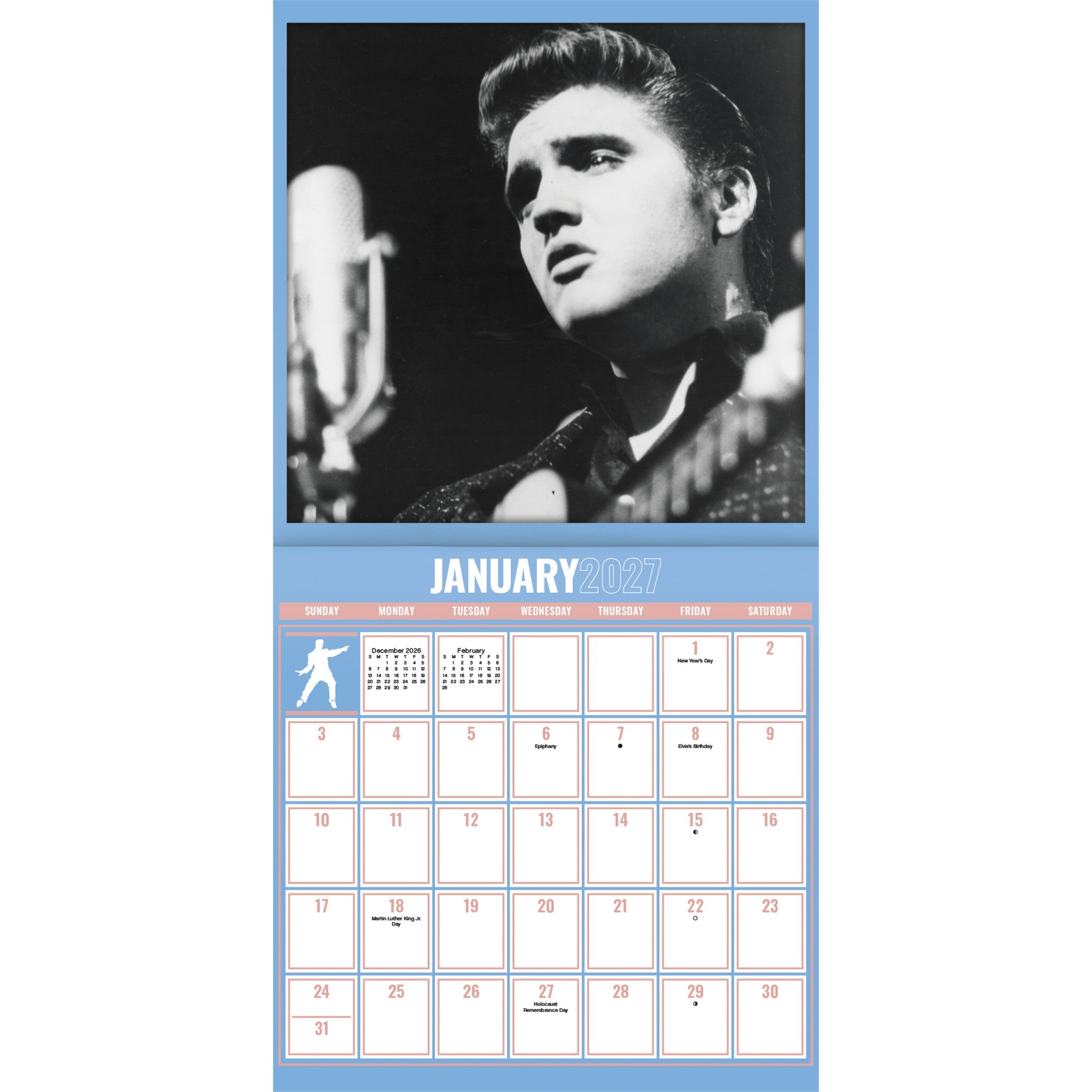 Elvis Presley Exclusive with Print 2027 Wall Calendar