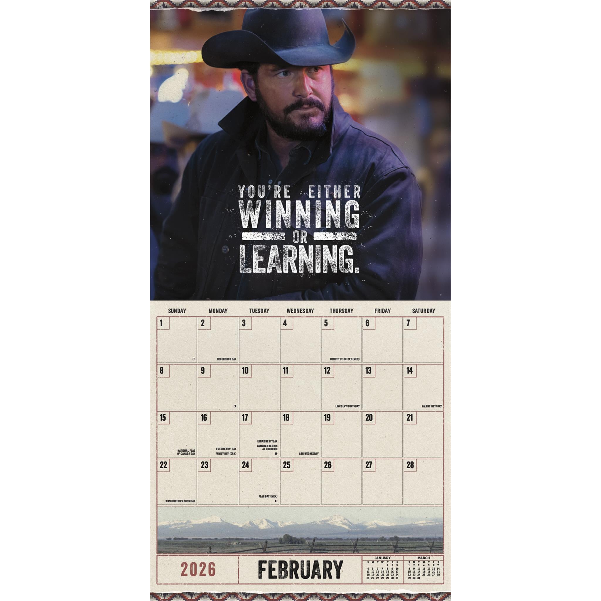 Yellowstone Rip Wheeler 2026 Wall Calendar - Online Only