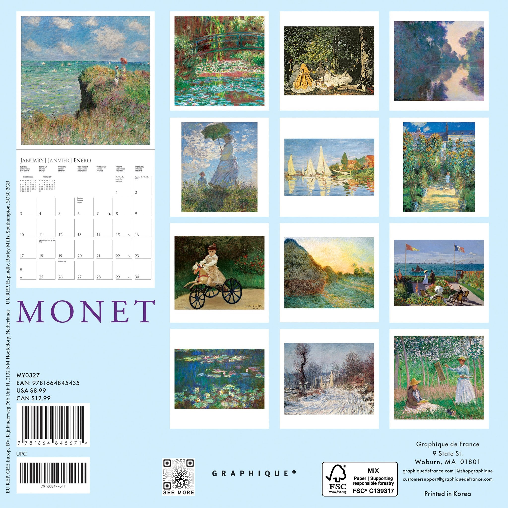 Monet 2027 Mini Calendar - Online Only