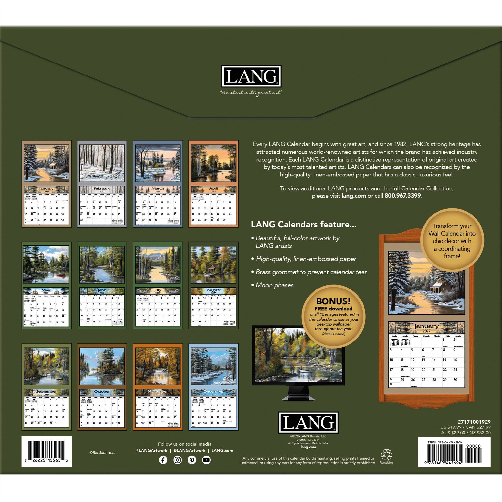 Lure of the Outdoors Special Edition with Print 2027 Wall Calendar