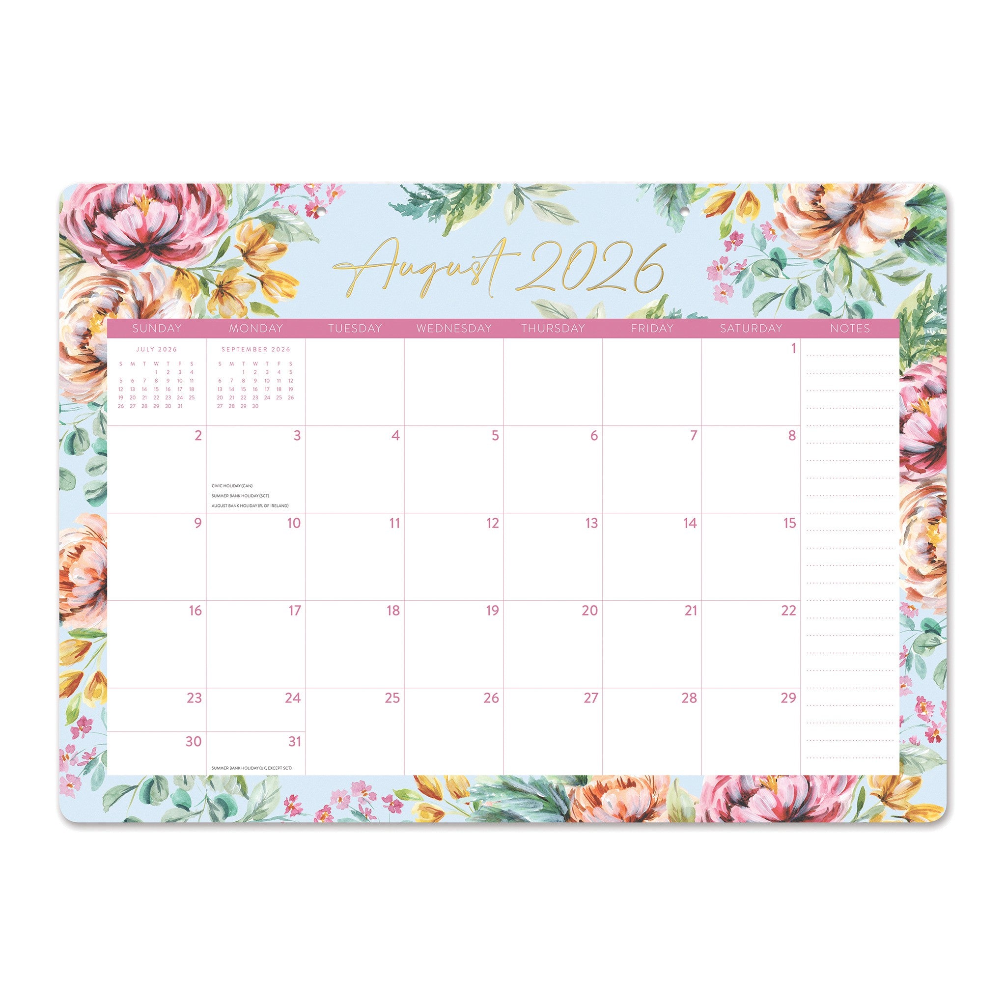Bella Flora Decorative 2026-2027 Desk Calendar