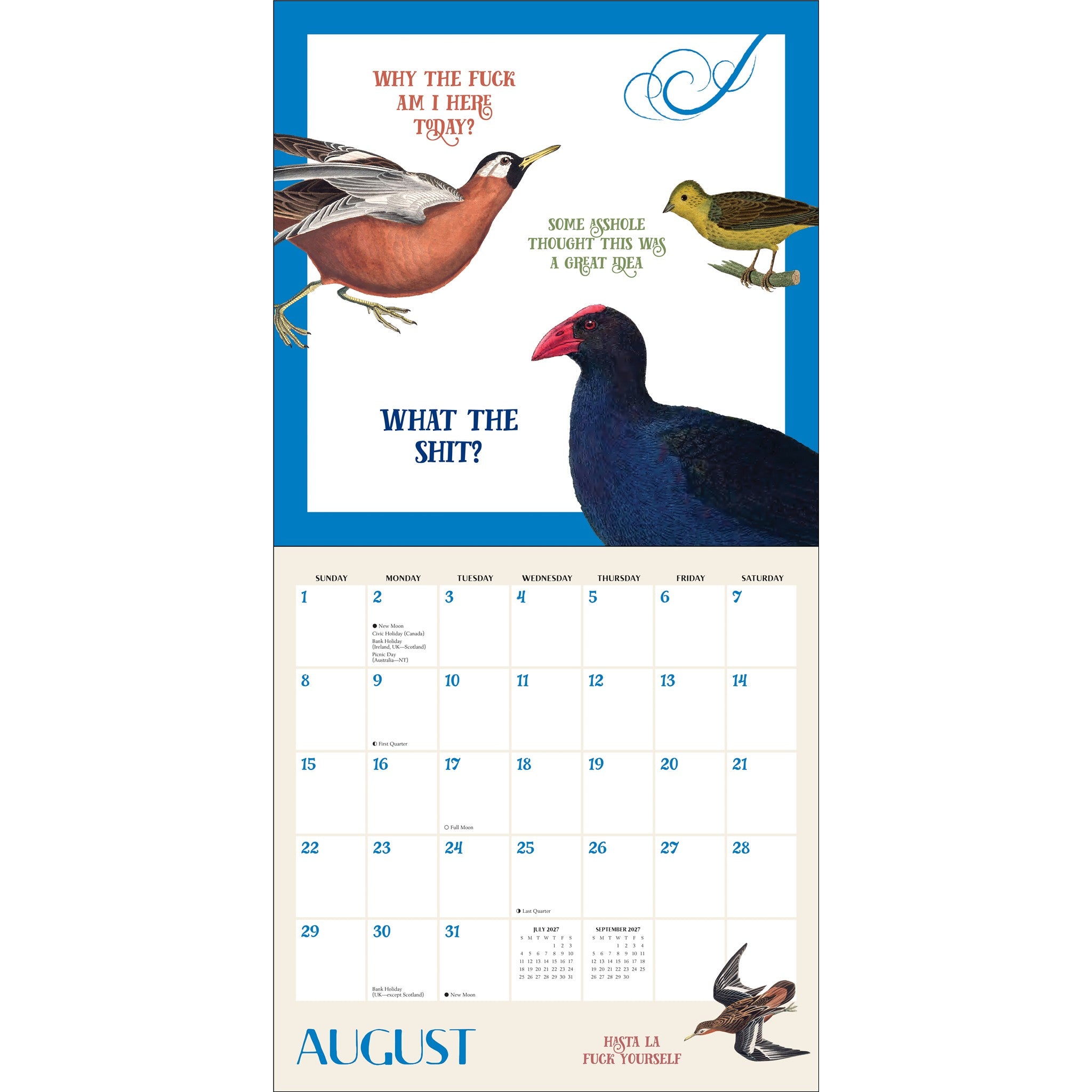 Effin' Birds 2027 Wall Calendar