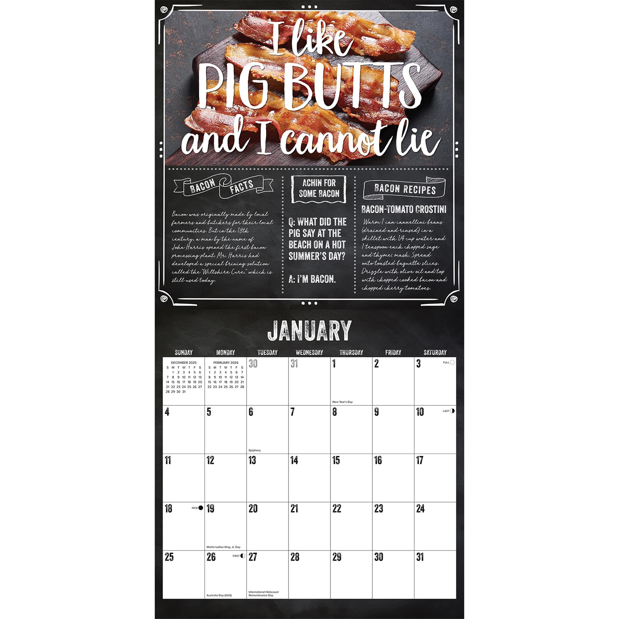 Mmmmmmmm Bacon 2026 Wall Calendar