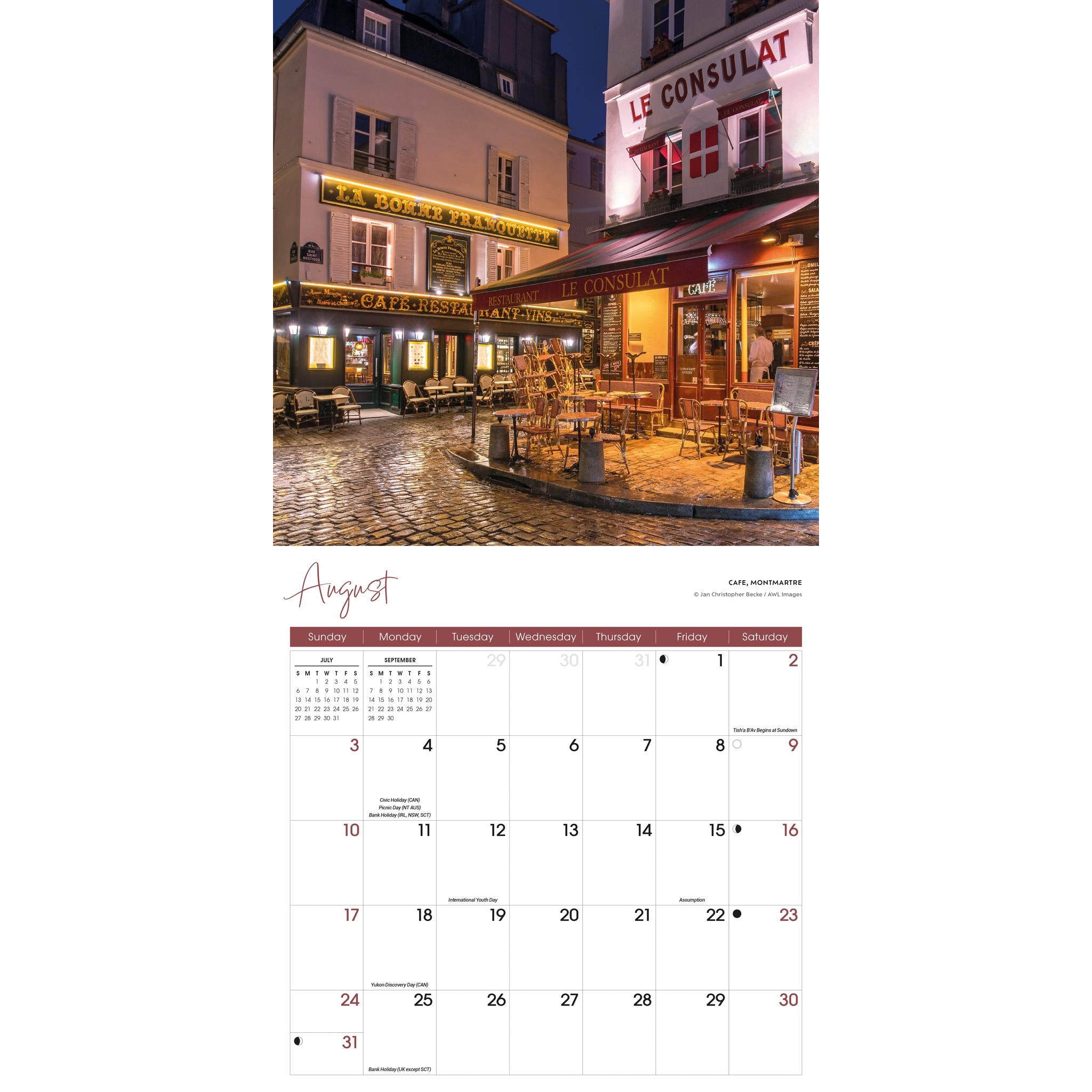 Paris Wall 2025 Calendar