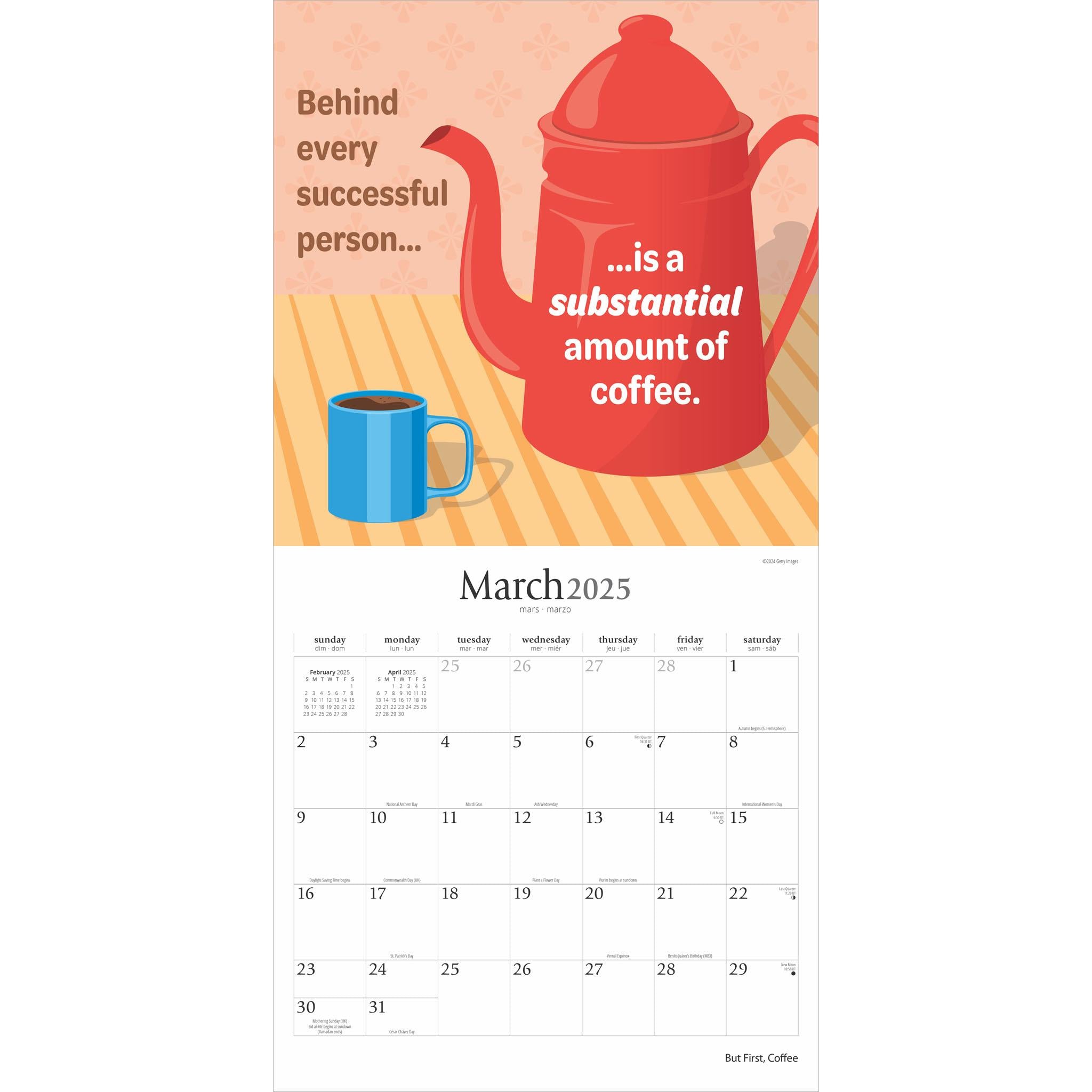 But First Coffee Wall 2025 Calendar