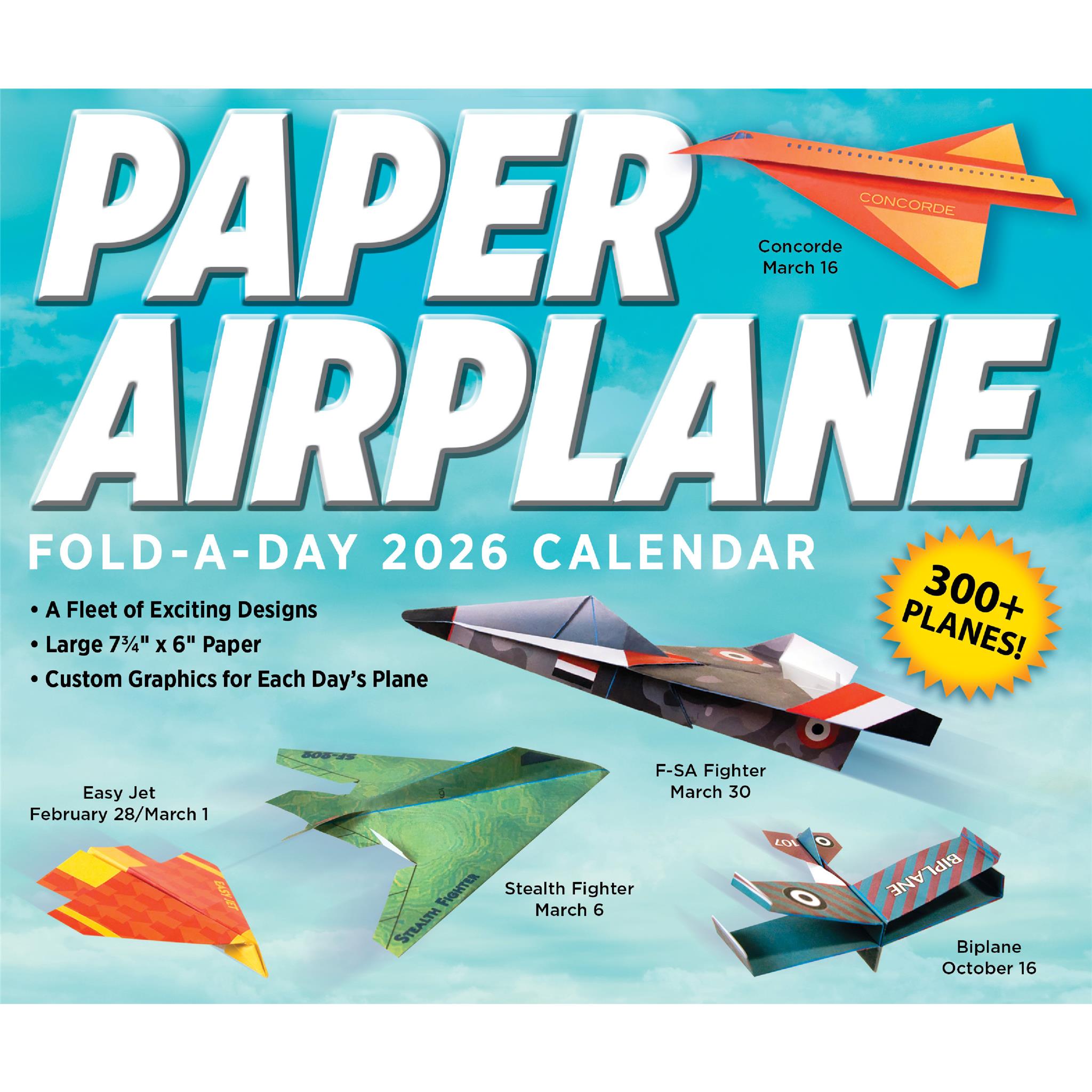 Paper Airplane Fold-A-Day 2026 Box Calendar