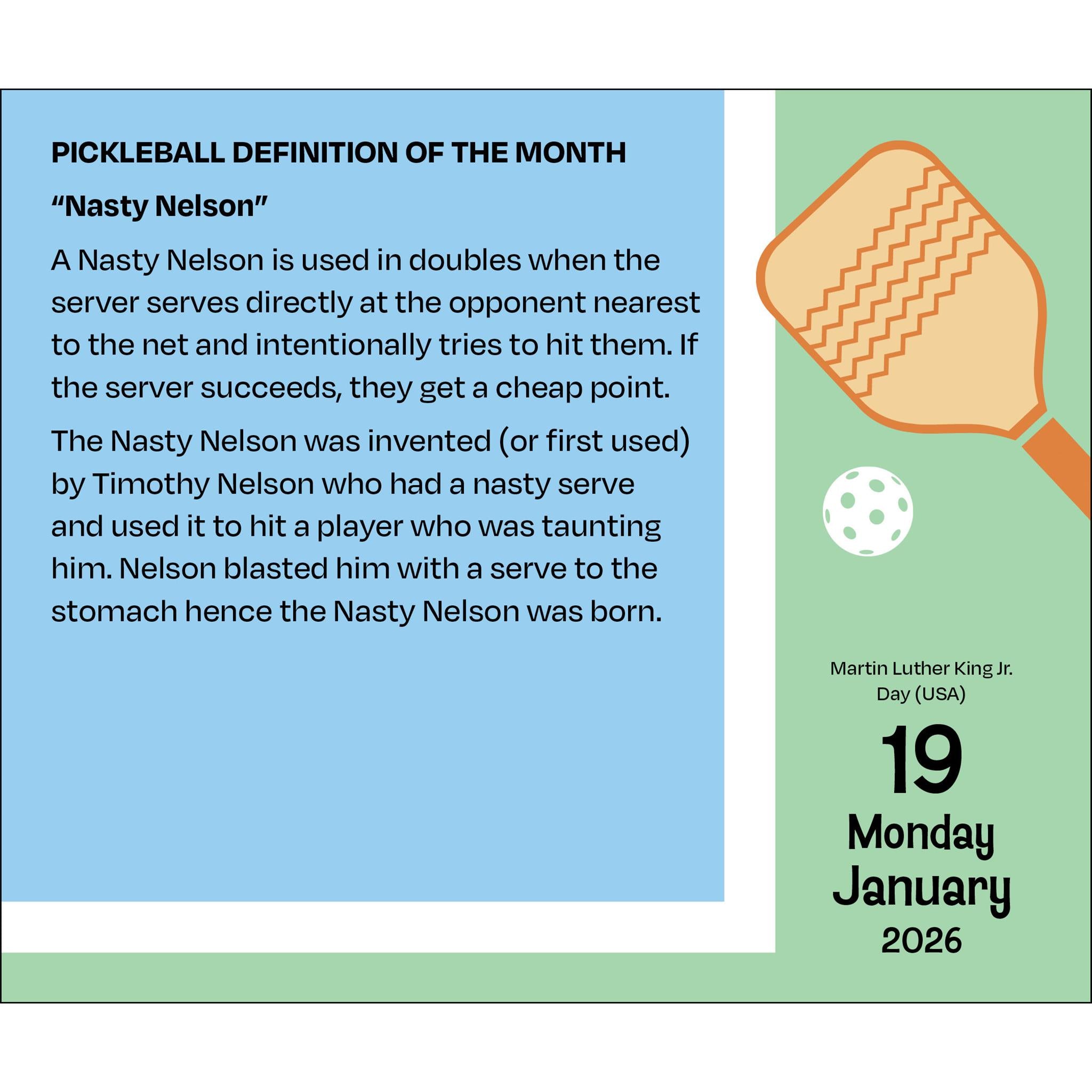 Lighter Side Of Pickleball 2026 Box Calendar - Online Only
