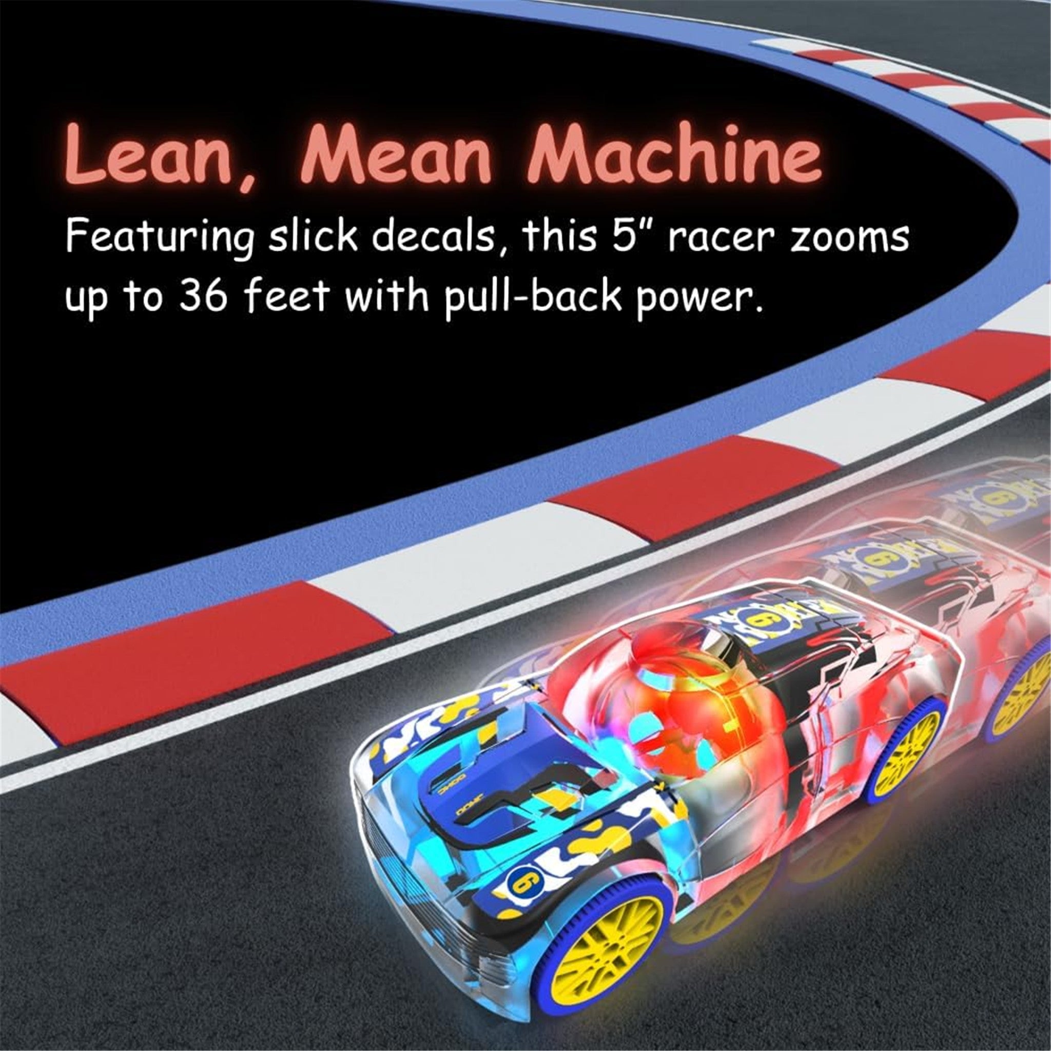 Blue/Yellow Muscle Car Marble Racer