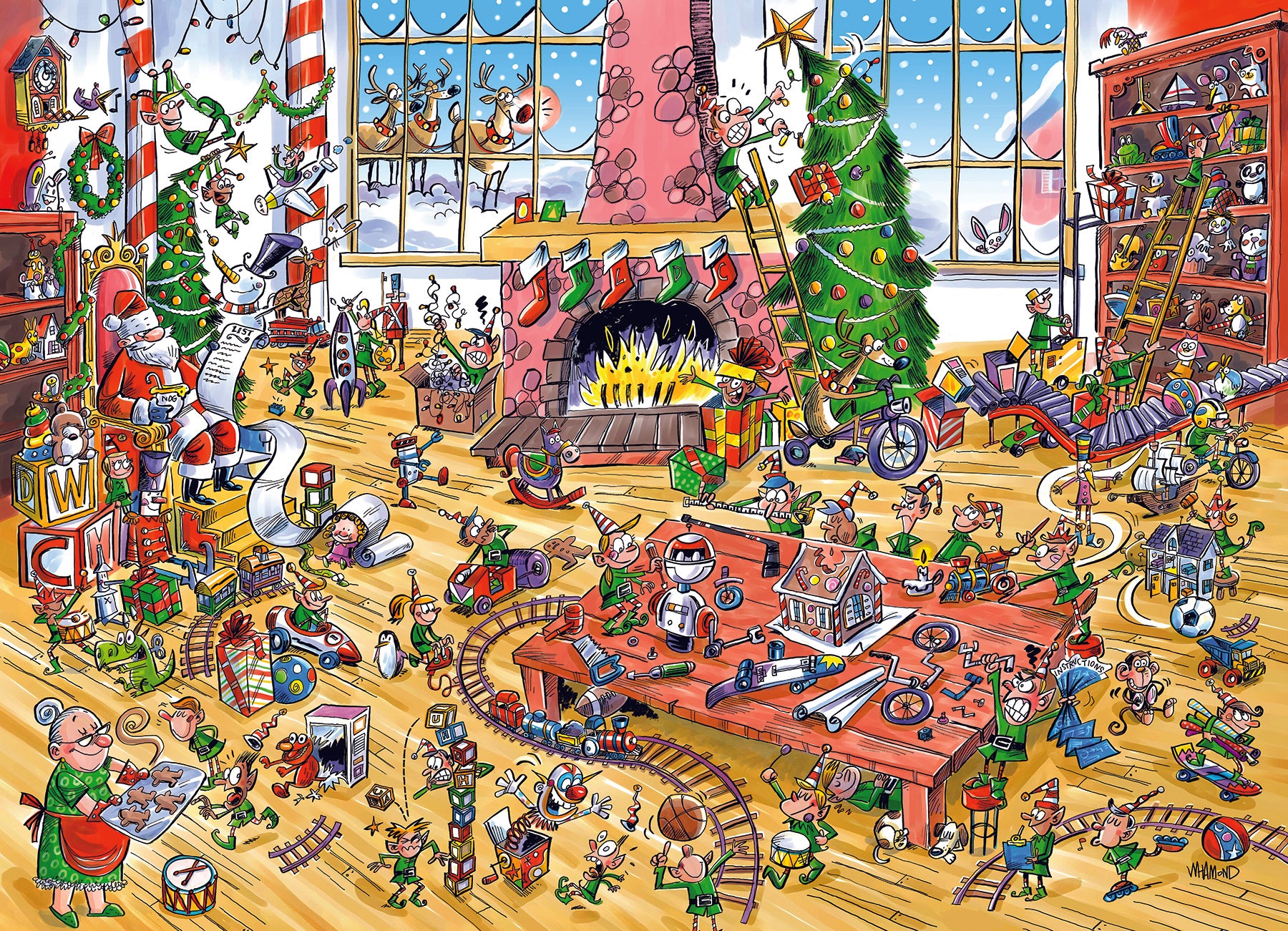 DoodleTown Elves at Work 1000 Piece Puzzle - Online Only
