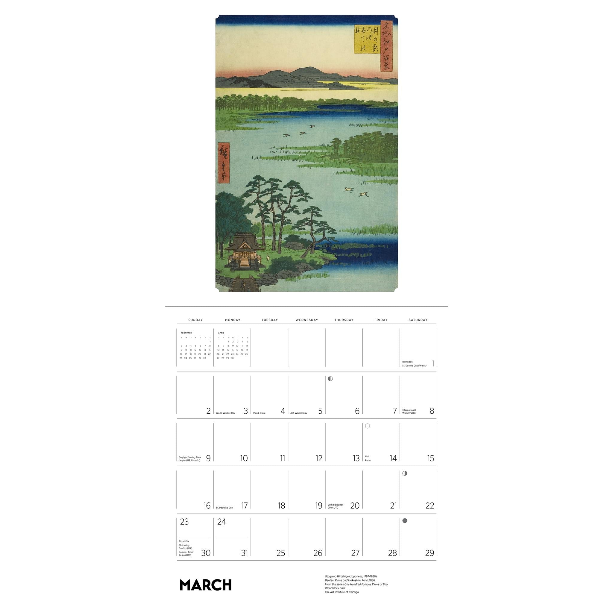 Hiroshige Wall 2025 Calendar