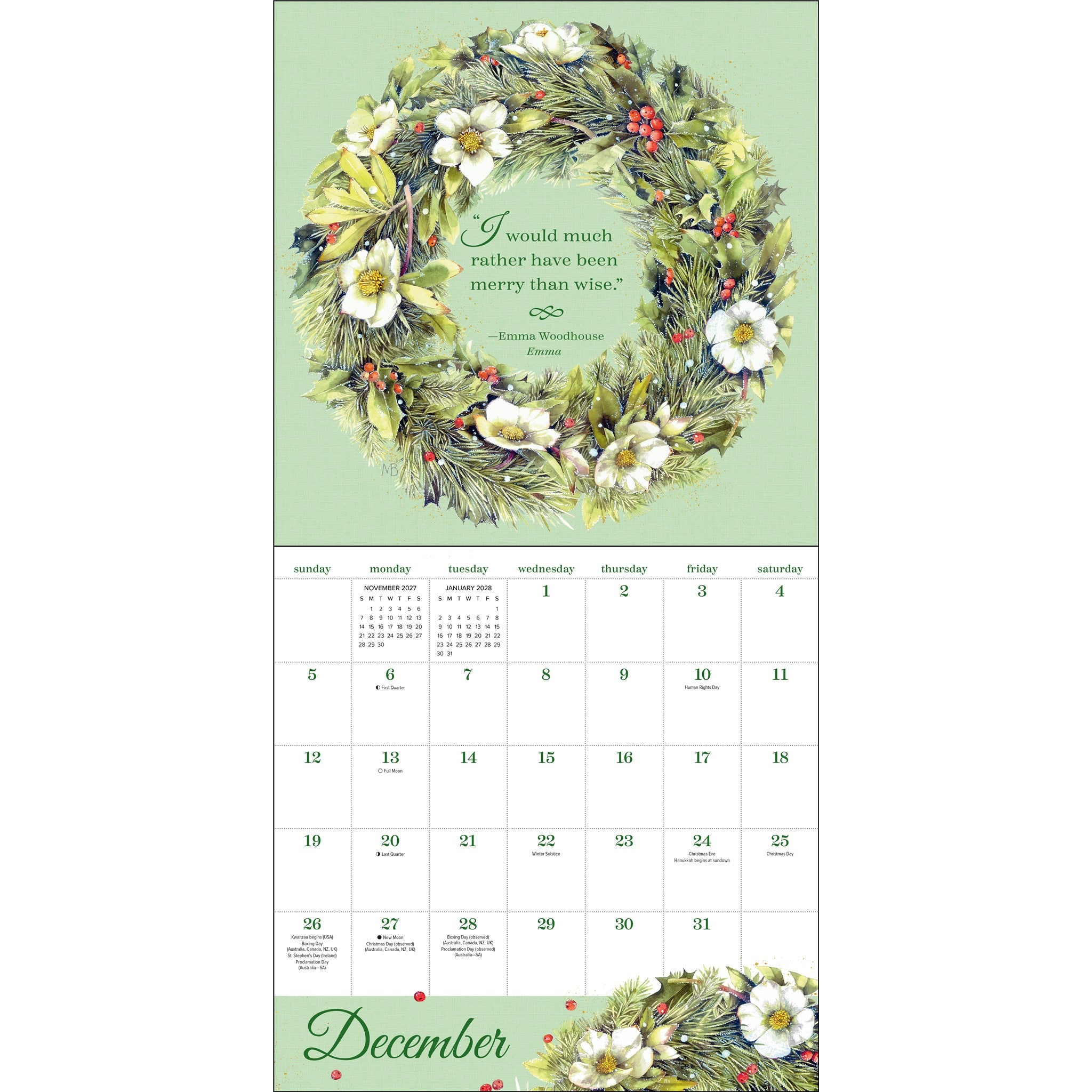 Quotable Jane Austen 2027 Wall Calendar - Online Only
